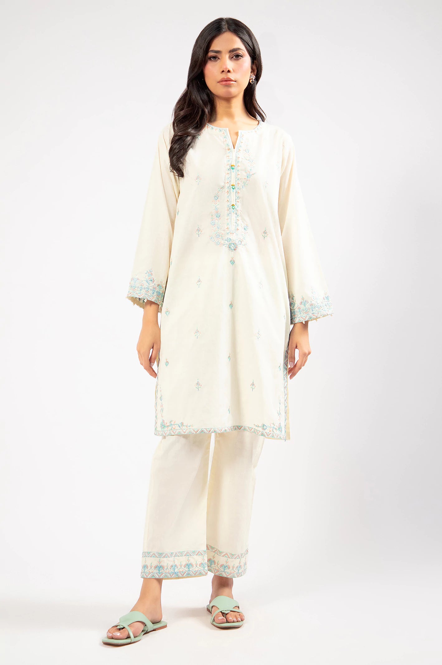Ivory Embroidered 2PC - Image 5