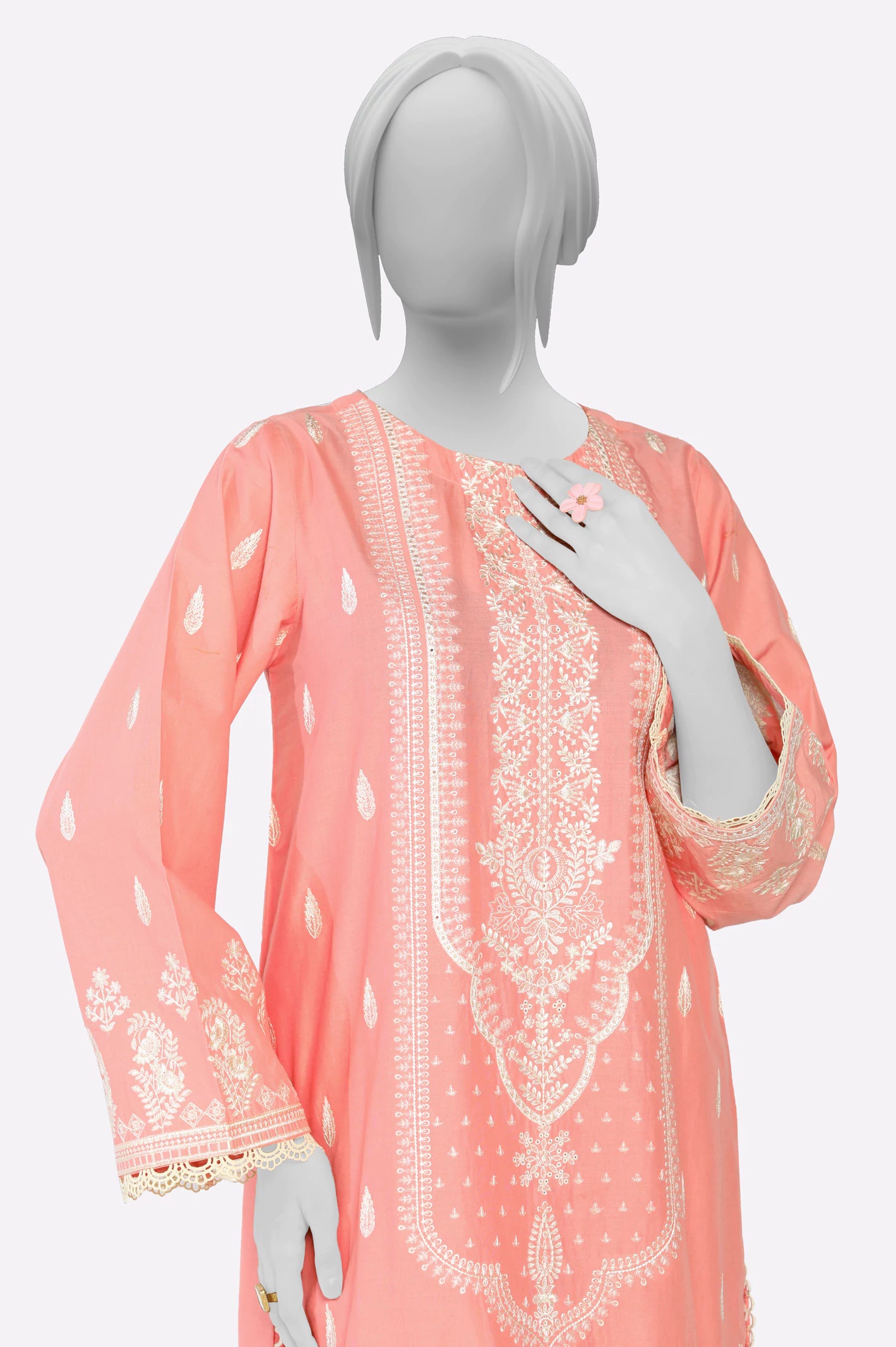 Coral Embroidered 2PC - Image 2