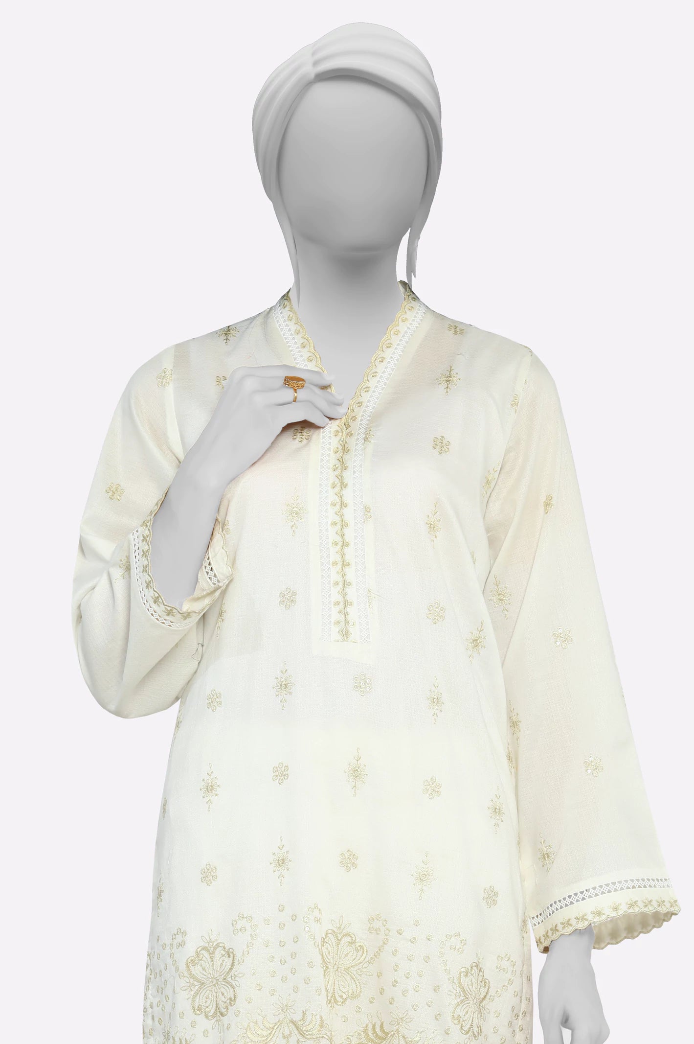 White Embroidered 2PC - Image 2
