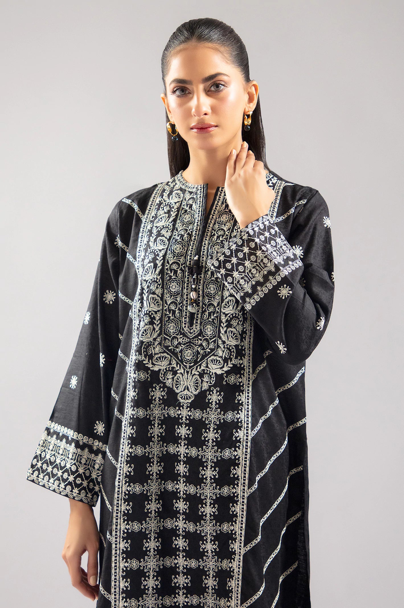 Black Embroidered 2PC - Image 2