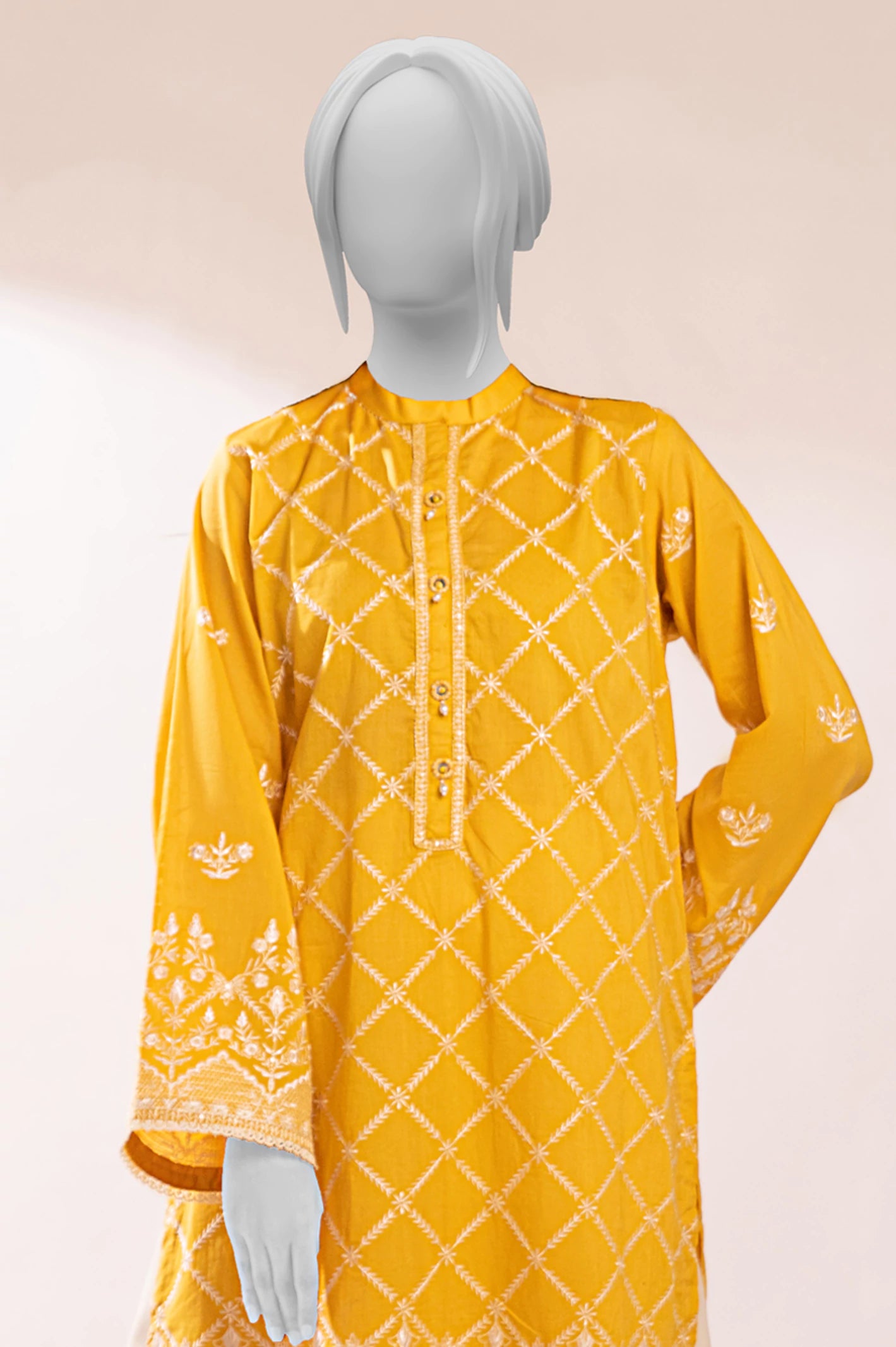 Yellow Embroidered 2PC - Image 2