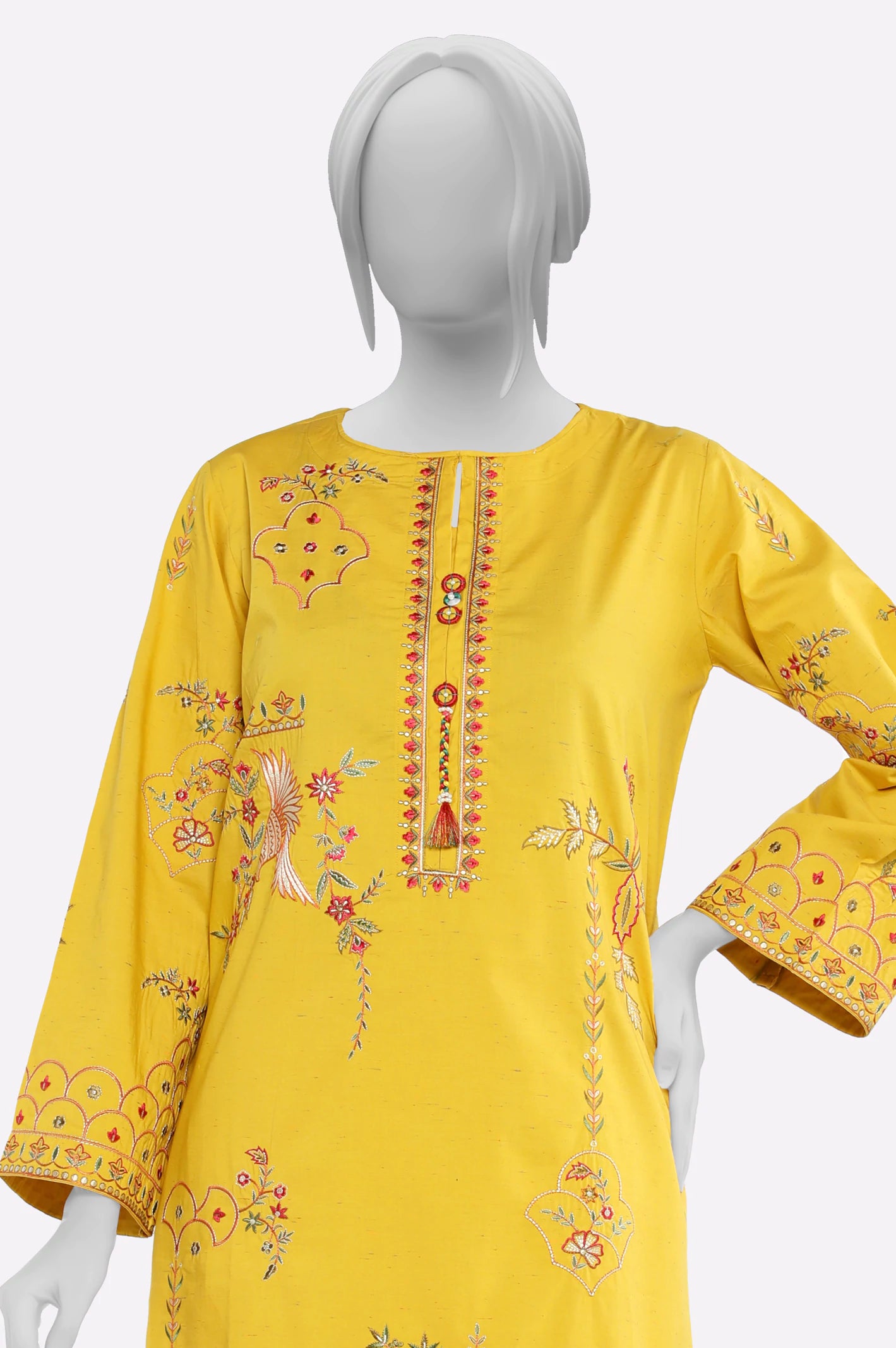 Mustard Embroidered 2PC - Image 2