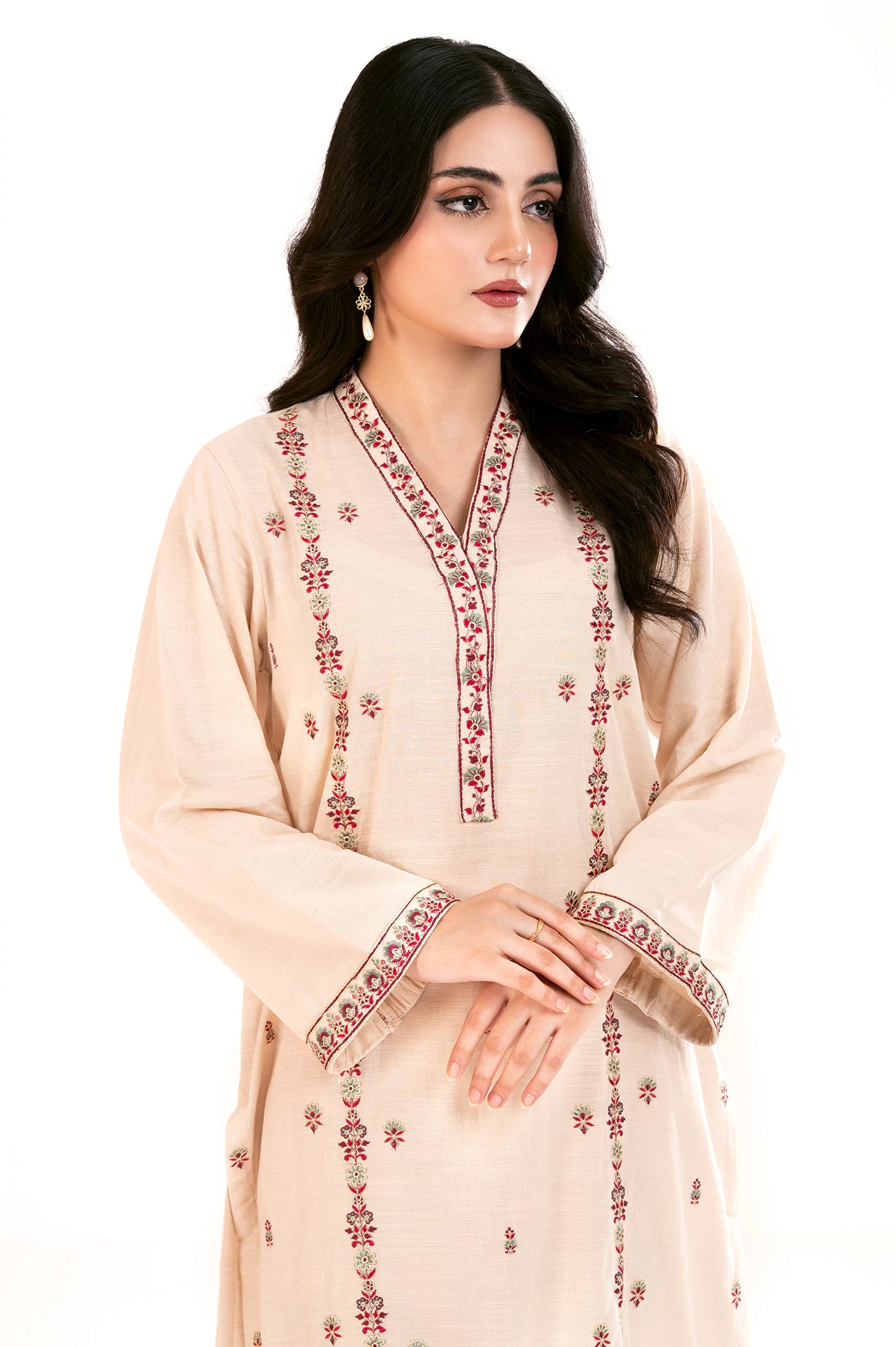 Beige Embroidered 2PC - Image 2