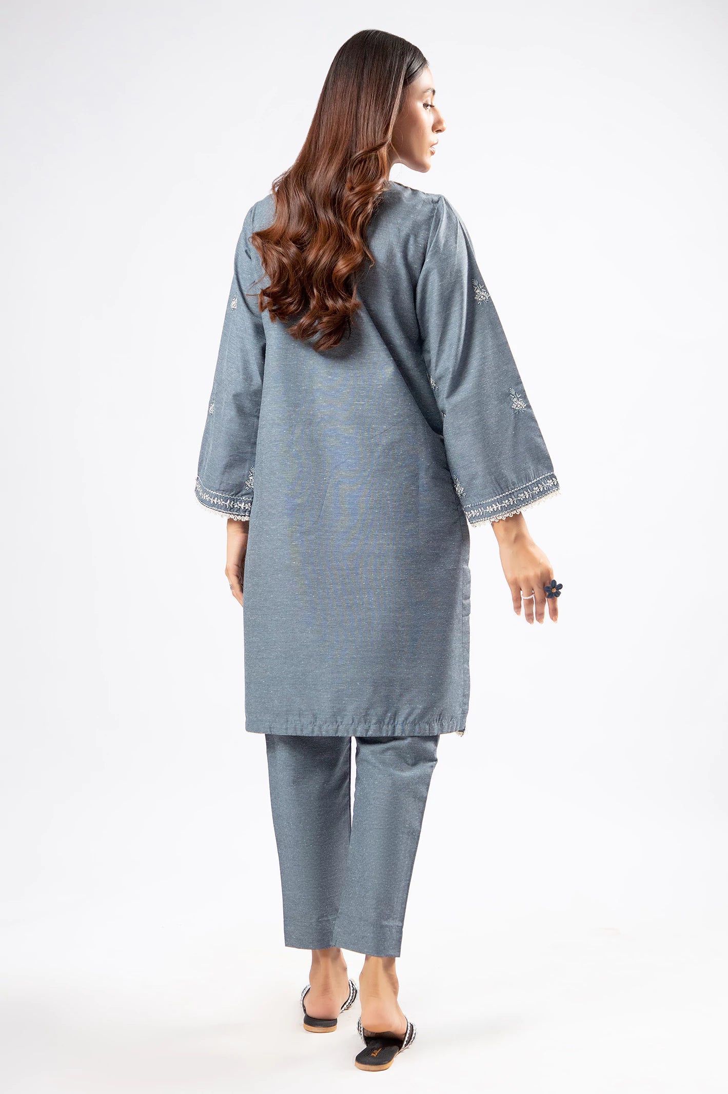 Grey Embroidered 2PC - Image 4