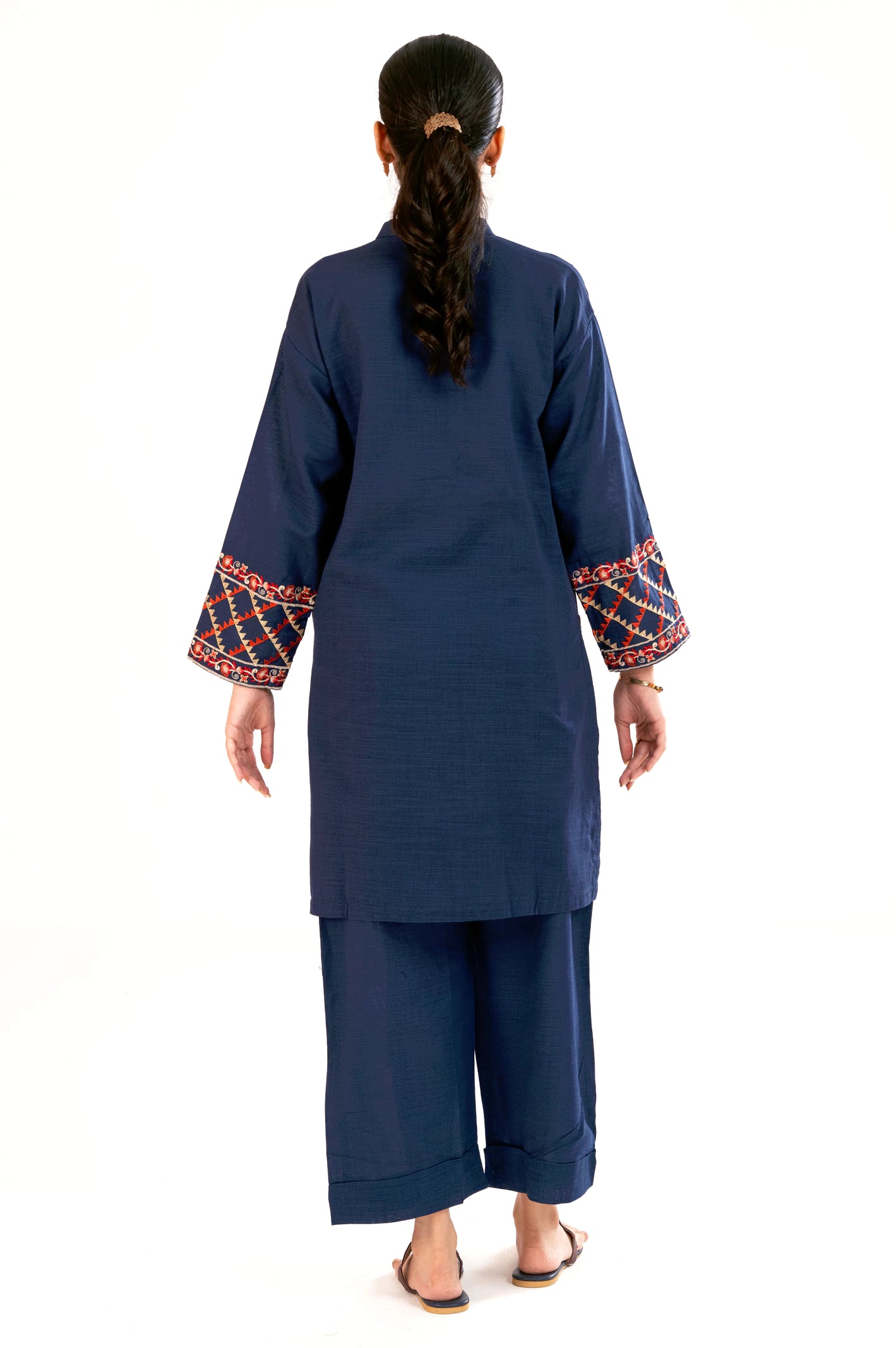 Navy Blue Embroidered 2PC - Image 3