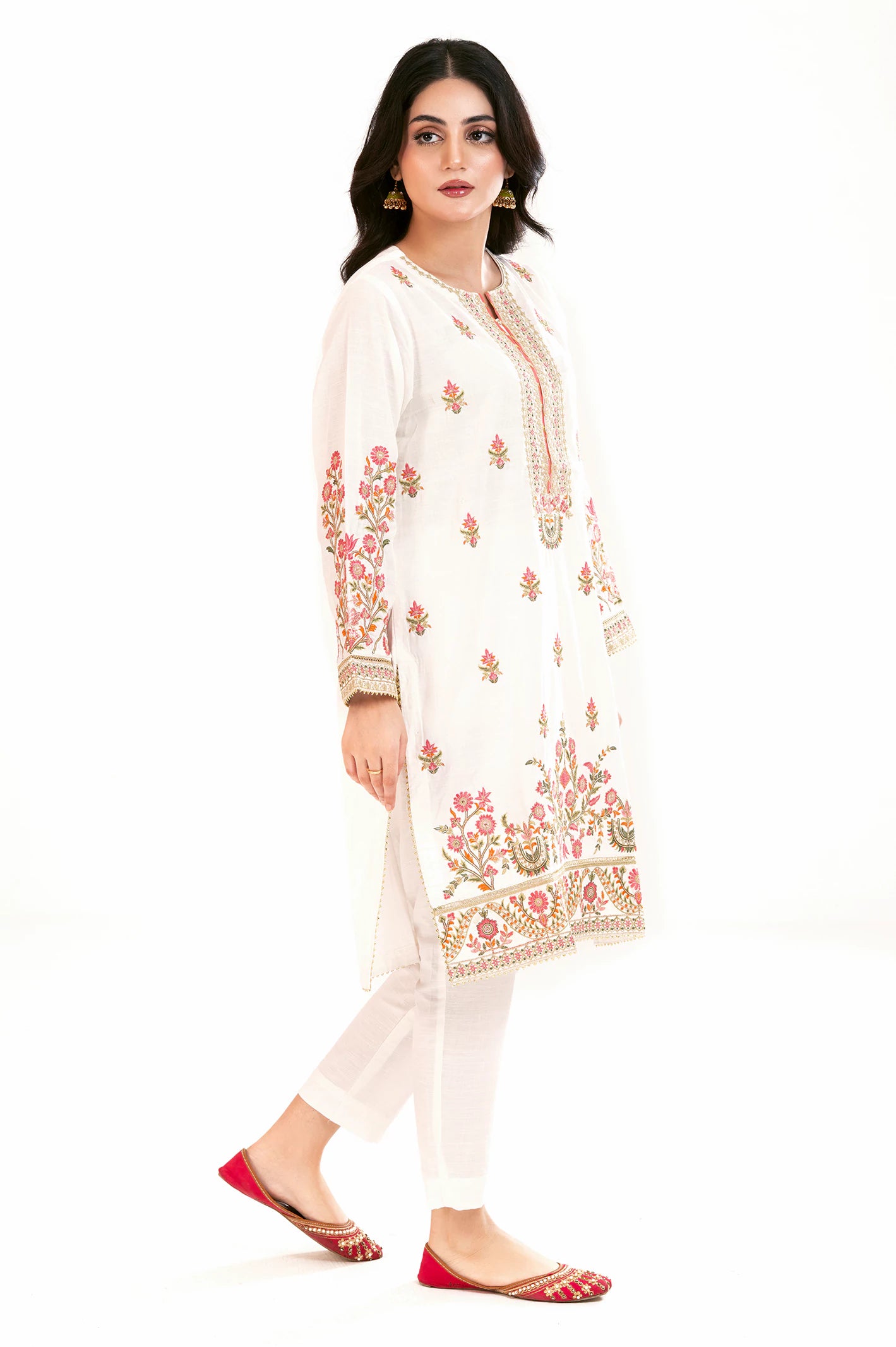 White Embroidered 2PC - Image 3