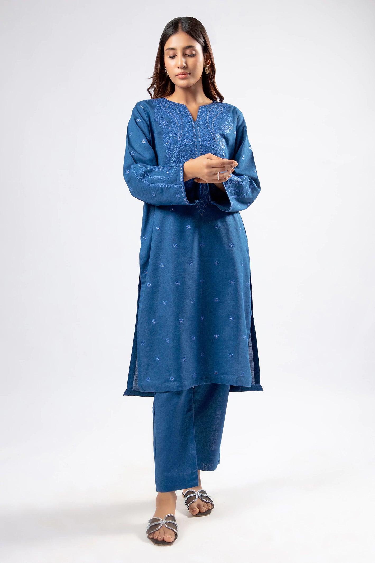 Blue Embroidered 2PC - Image 3