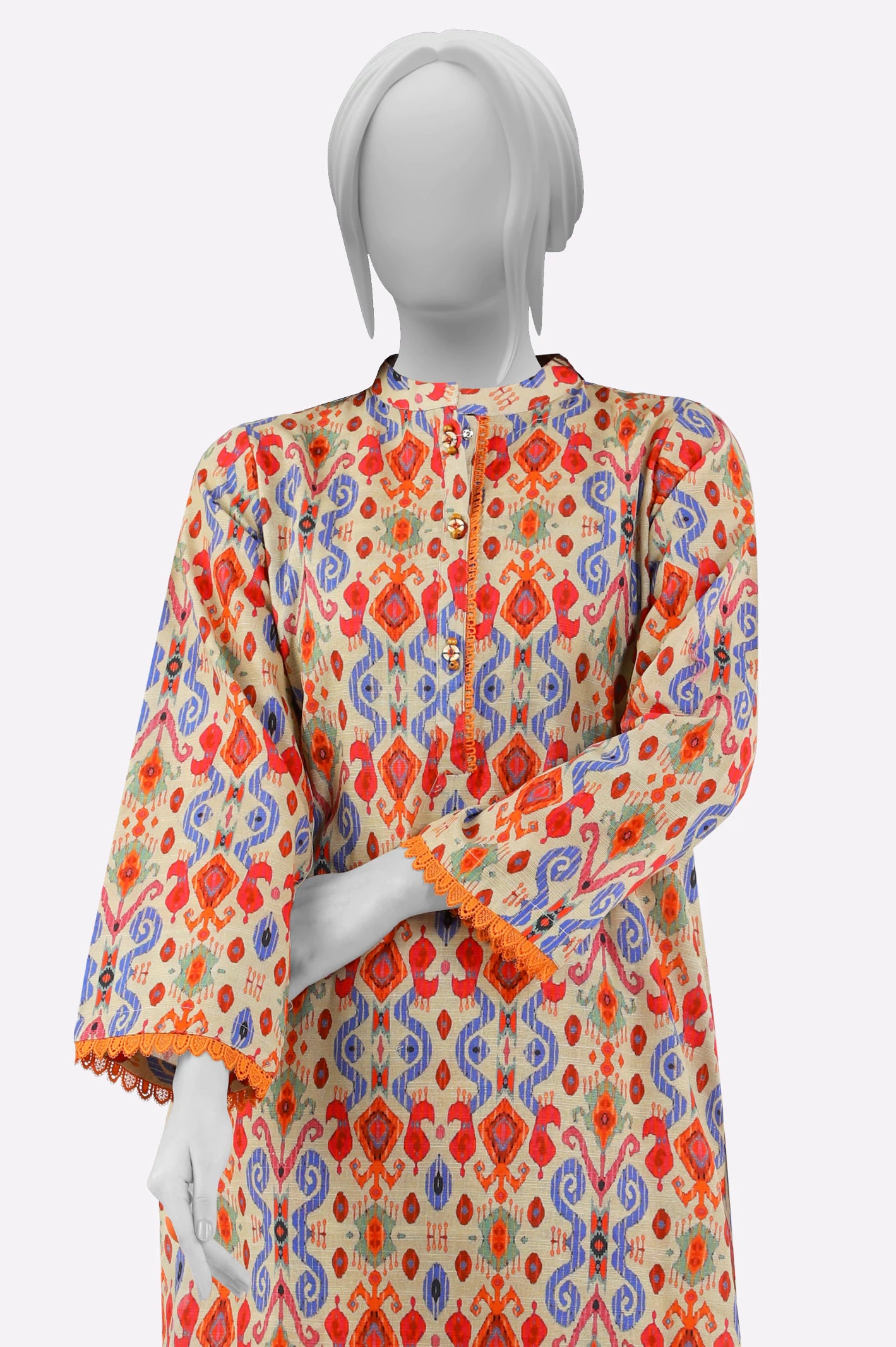 Dark Beige Printed 2PC - Image 2