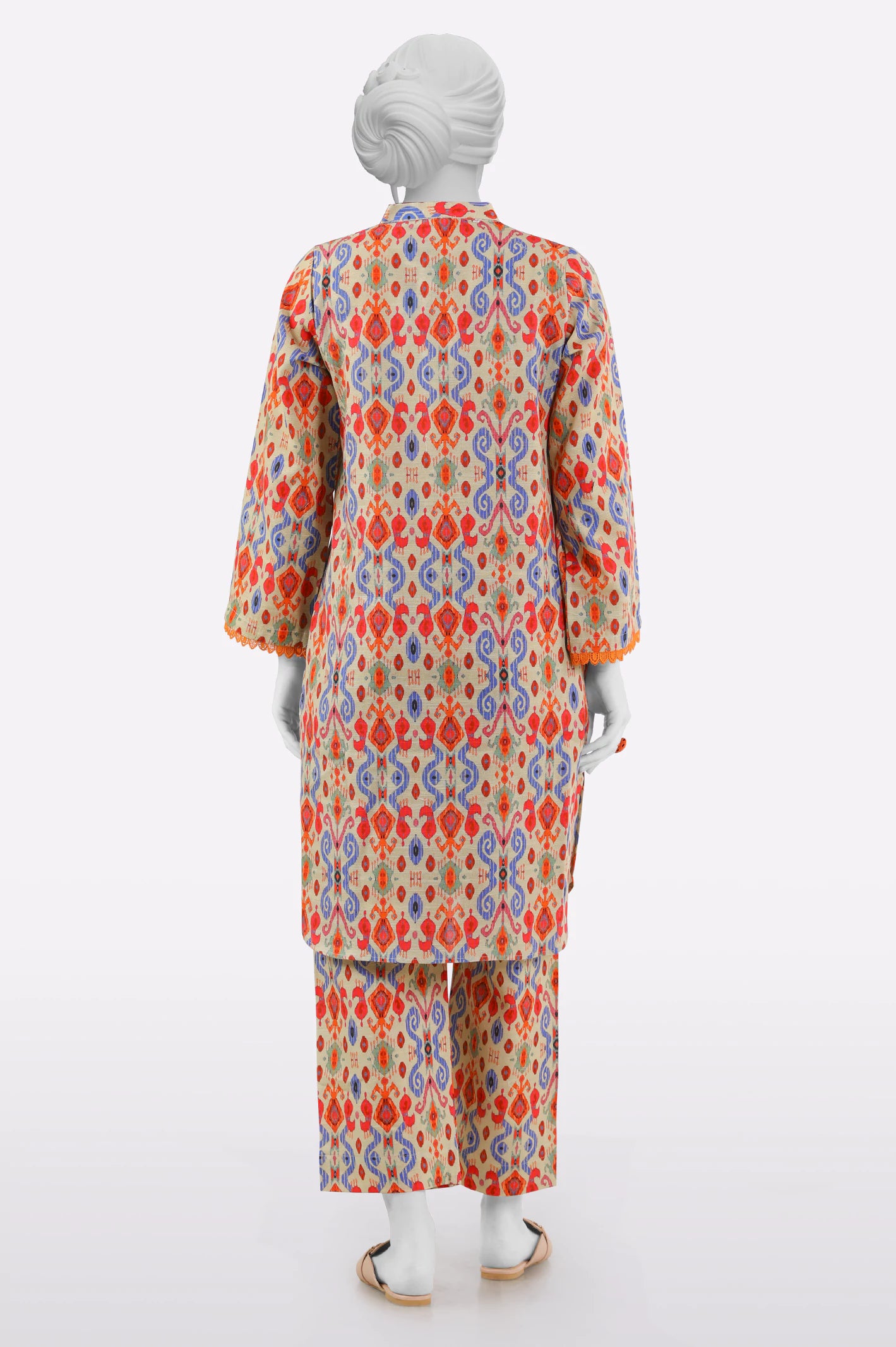 Dark Beige Printed 2PC - Image 3