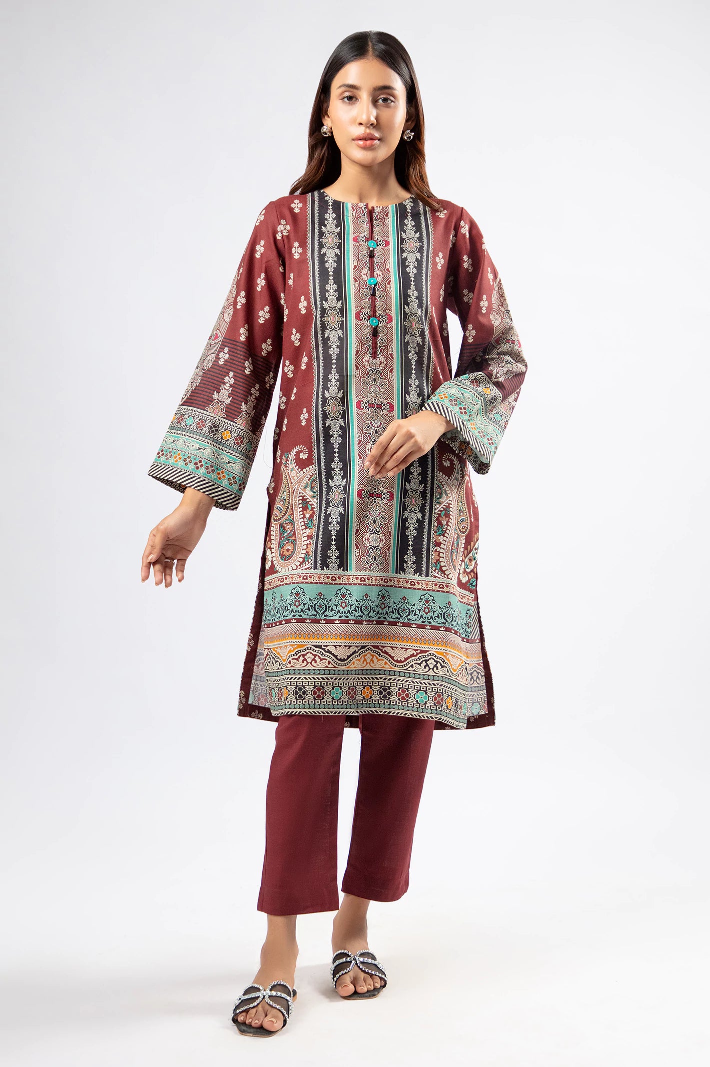 Maroon Printed 2PC - Image 3