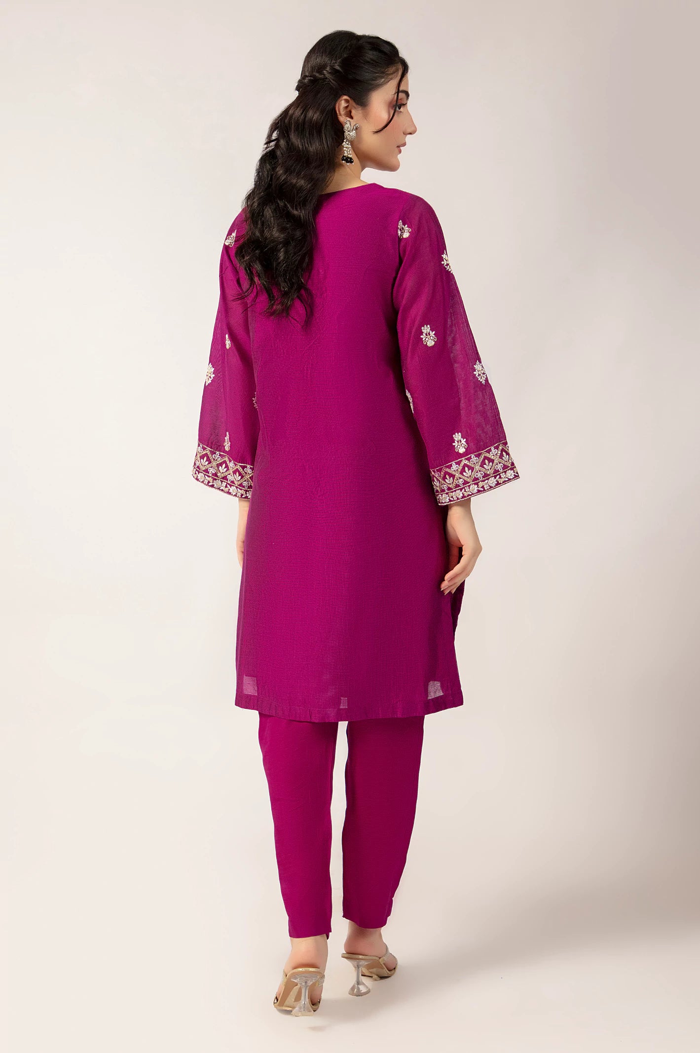 Dark Pink Embroidered 2PC - Image 4
