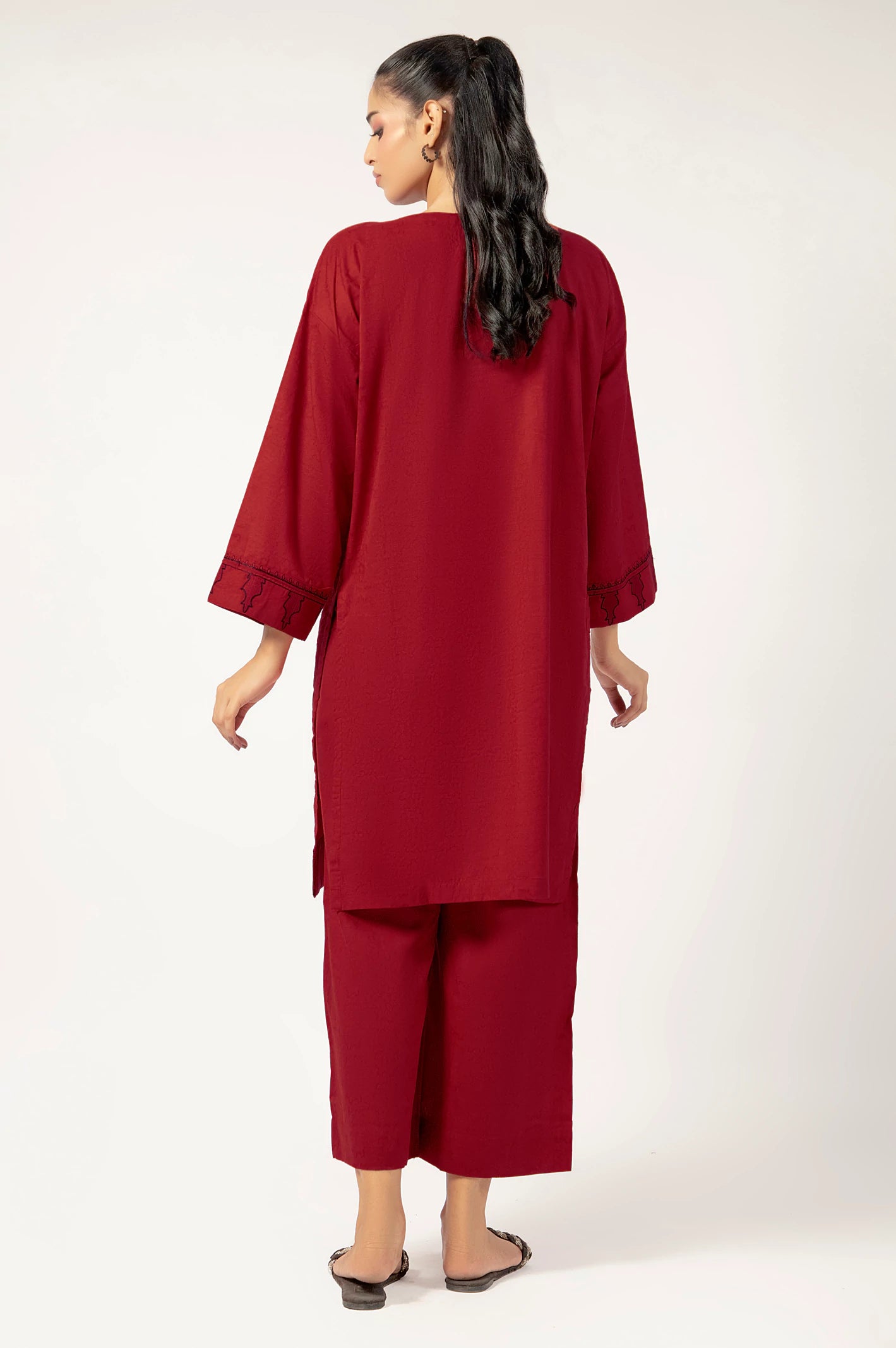 Red Embroidered 2PC - Image 4