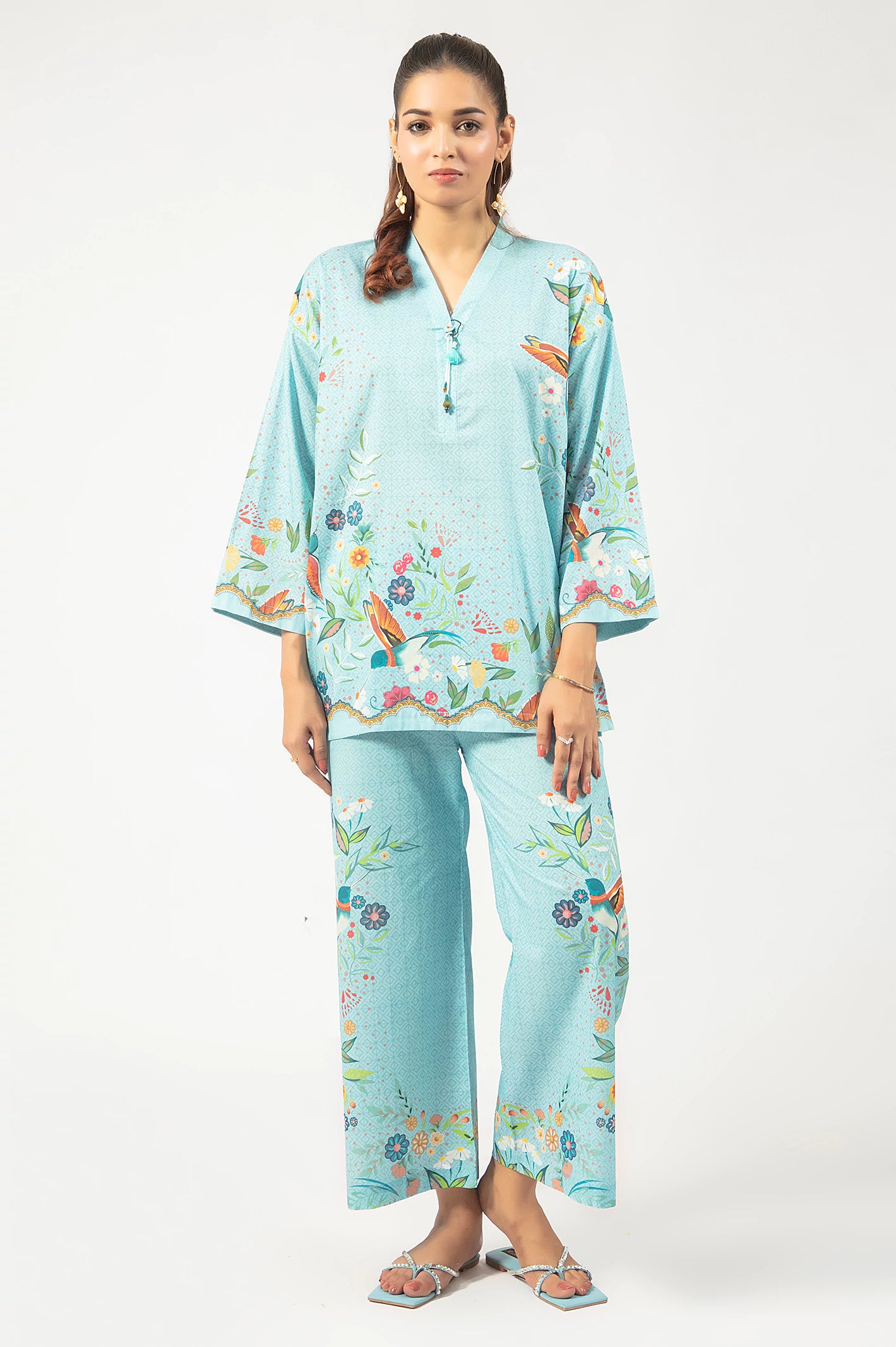 Blue Printed 2PC