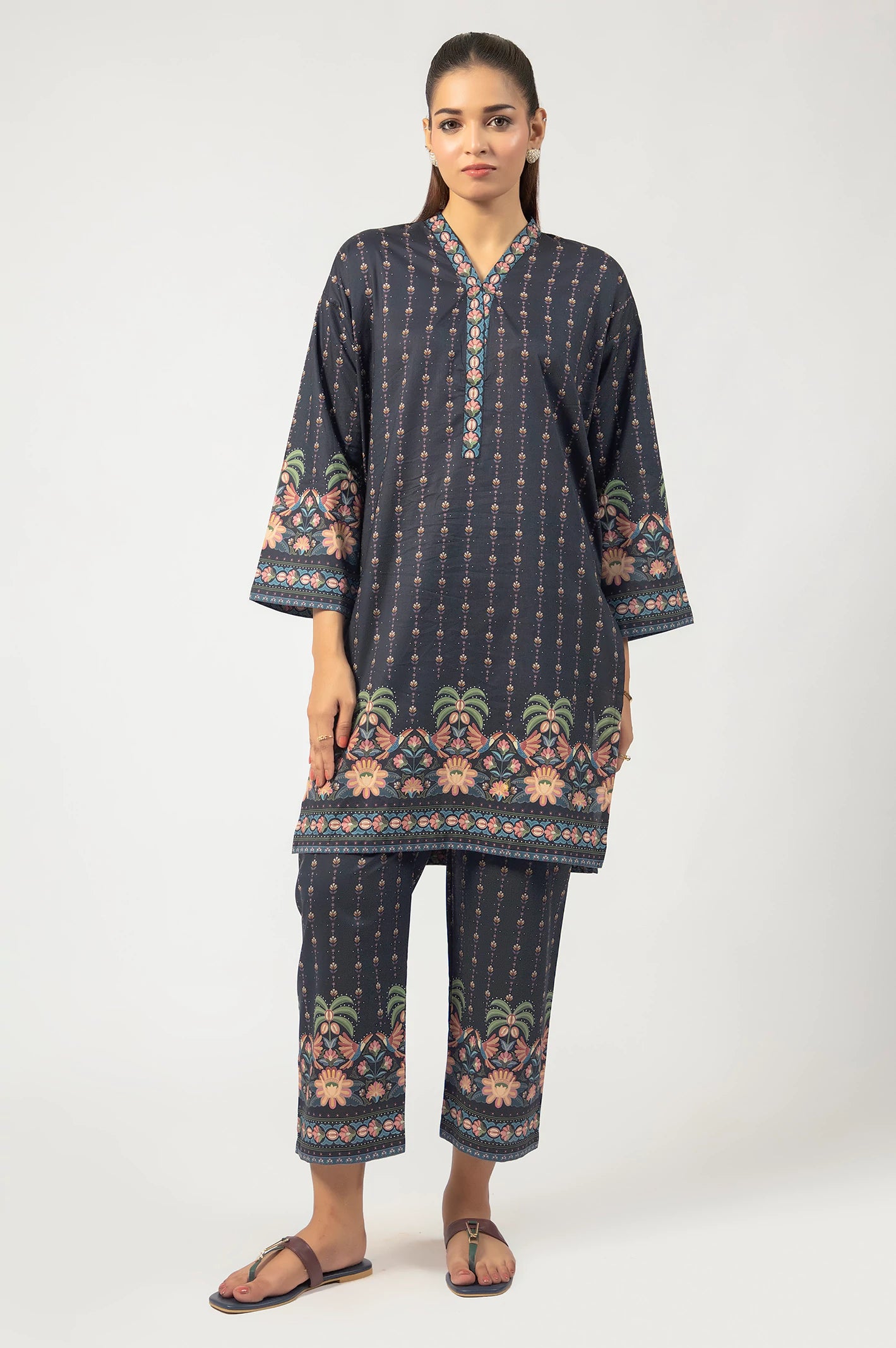 Black Printed 2PC