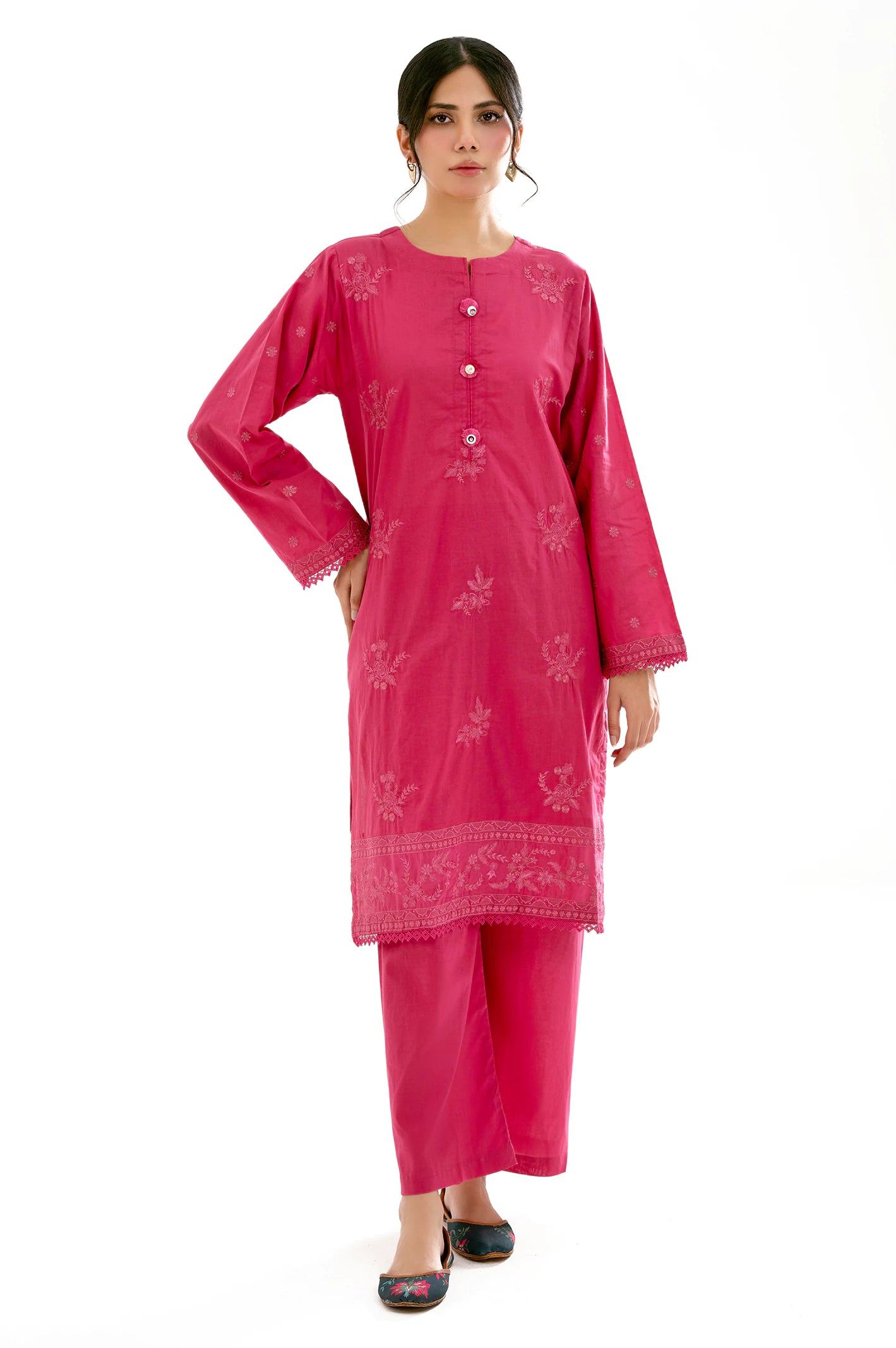 Pink Embroidered 2PC - Image 3