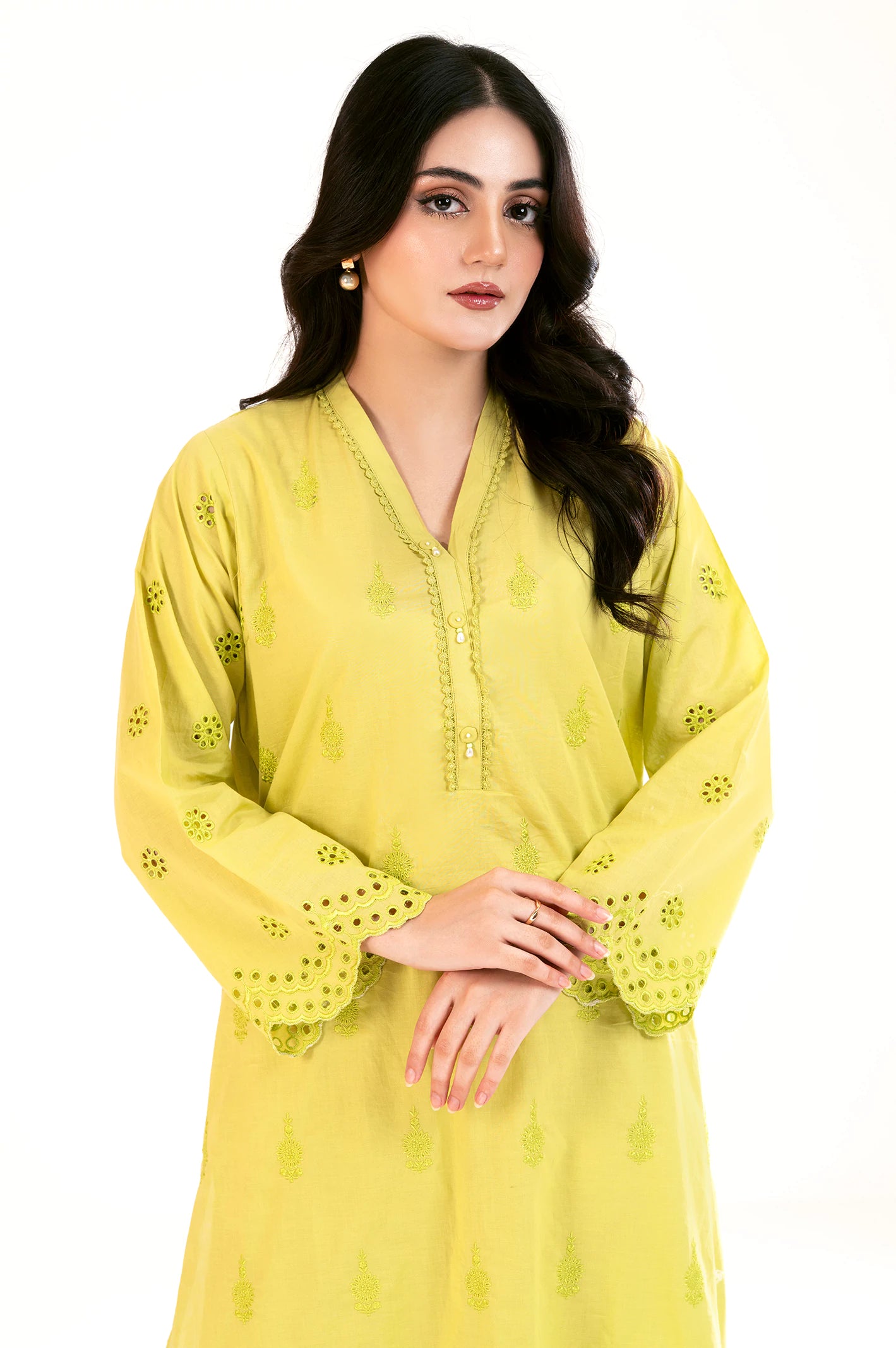 Parrot Green Embroidered 2PC - Image 2