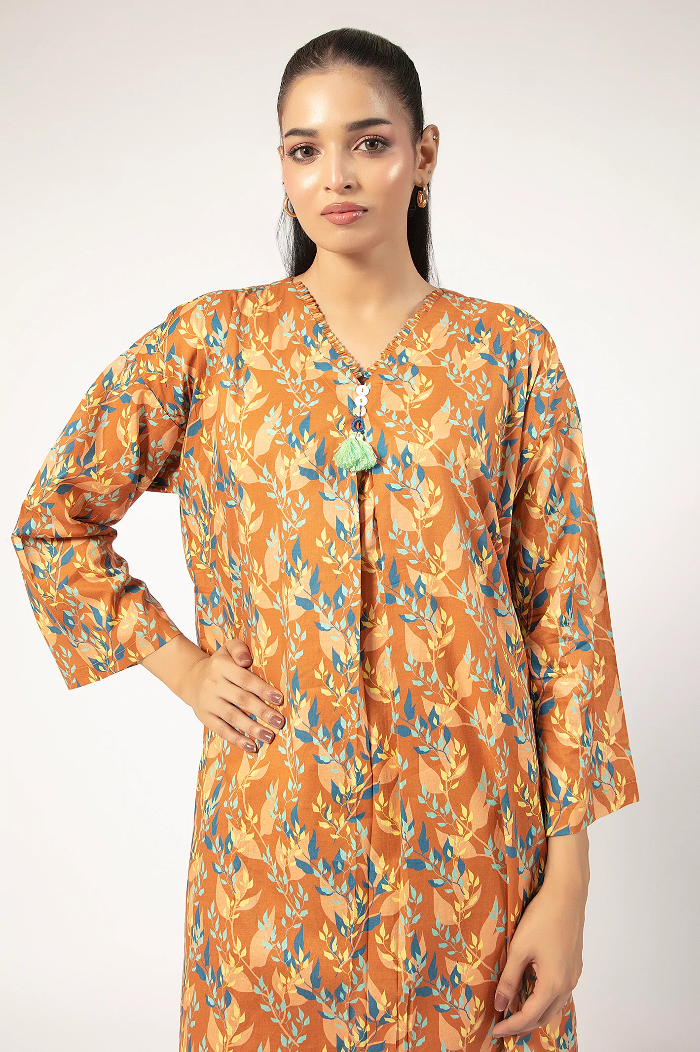 Brown Printed 2PC - Image 2
