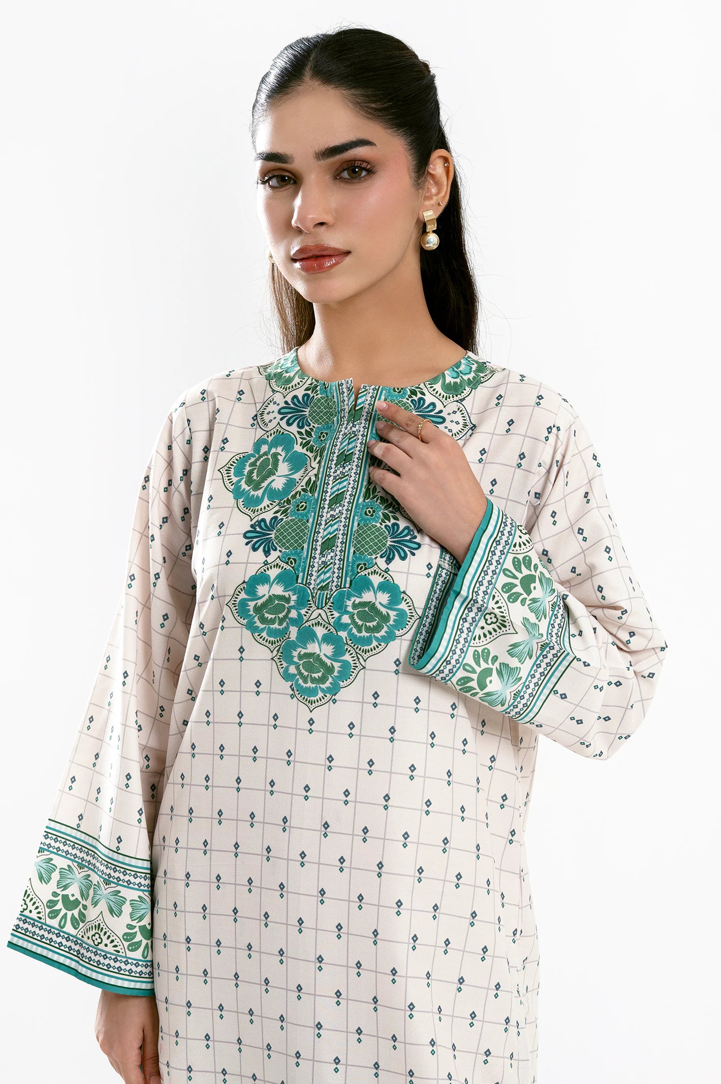 Green Printed 2PC - Image 2