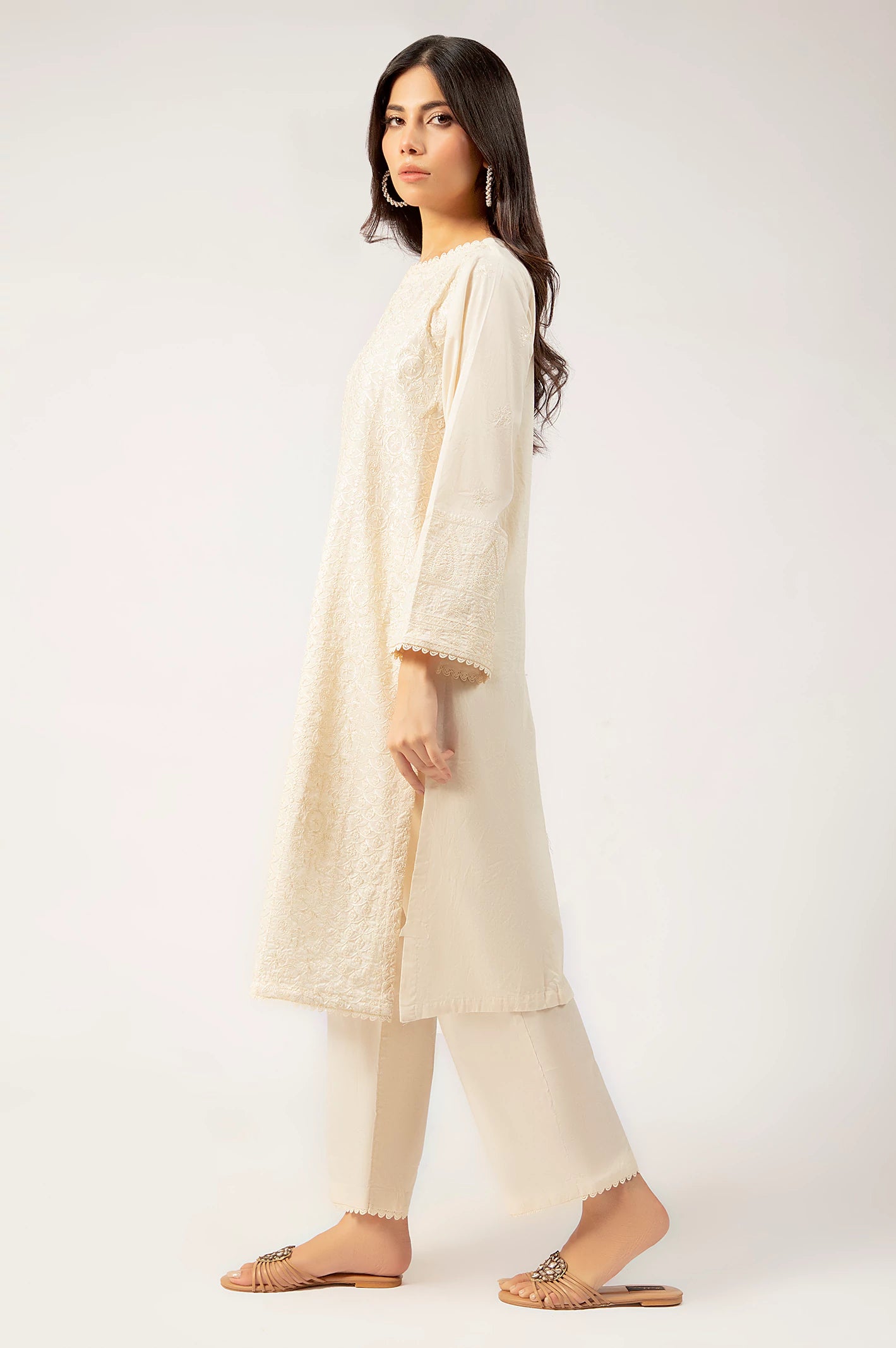 Beige Embroidered 2PC - Image 3