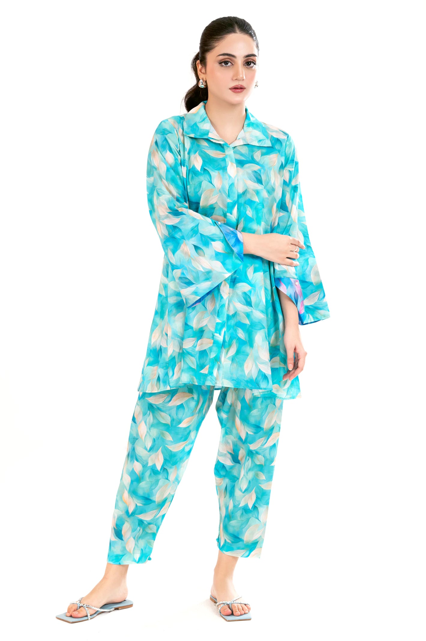 Aqua Printed 2PC