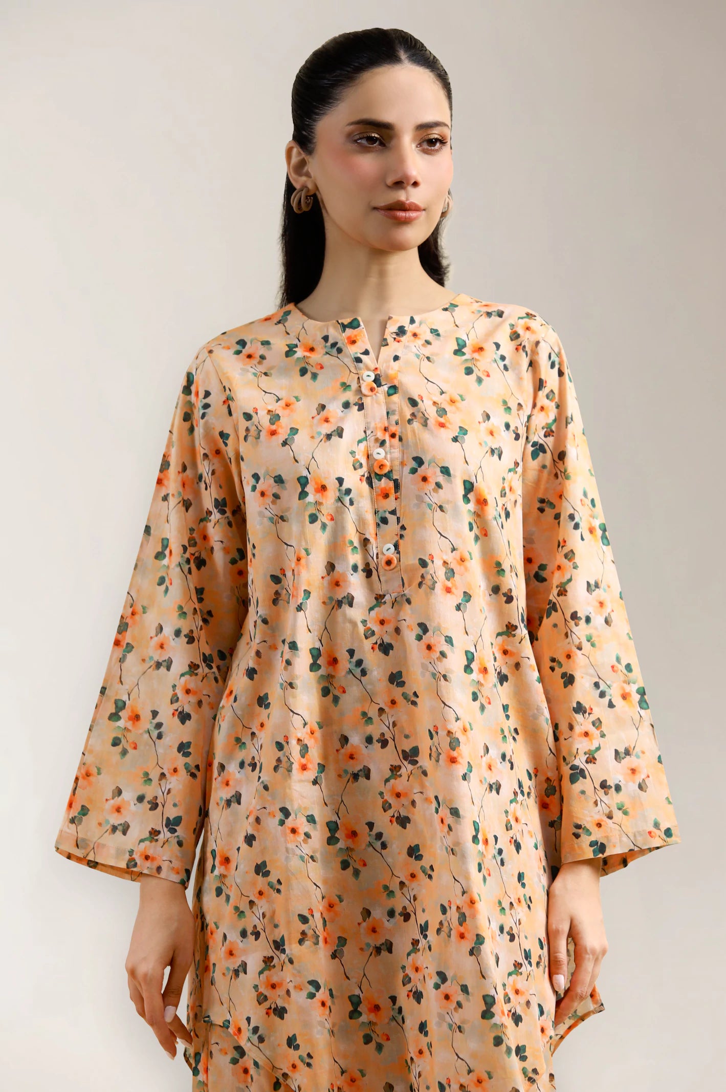 Peach Printed 2PC - Image 2
