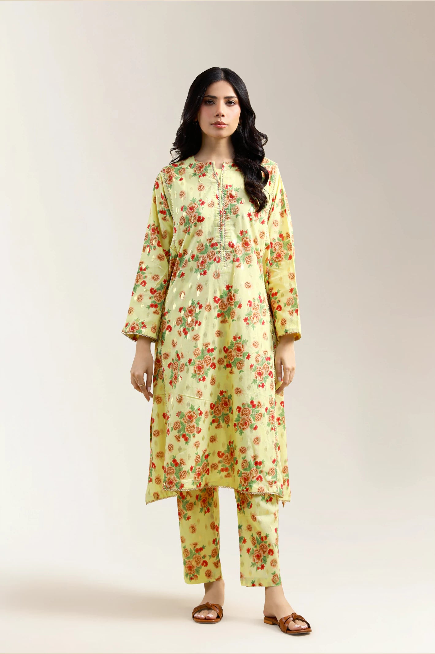 Yellow Printed 2PC