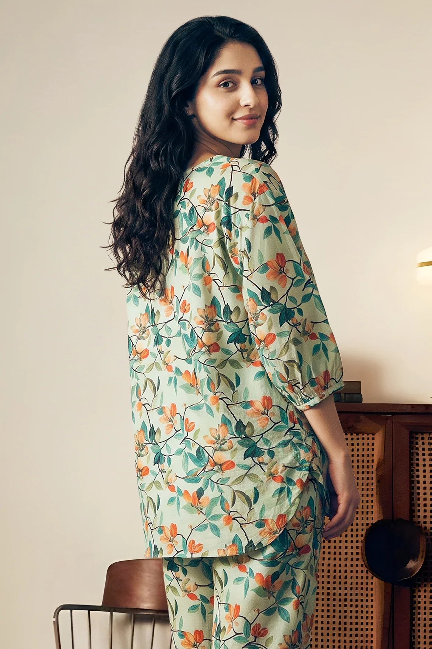 Printed Blue 2PC Suit - Image 3