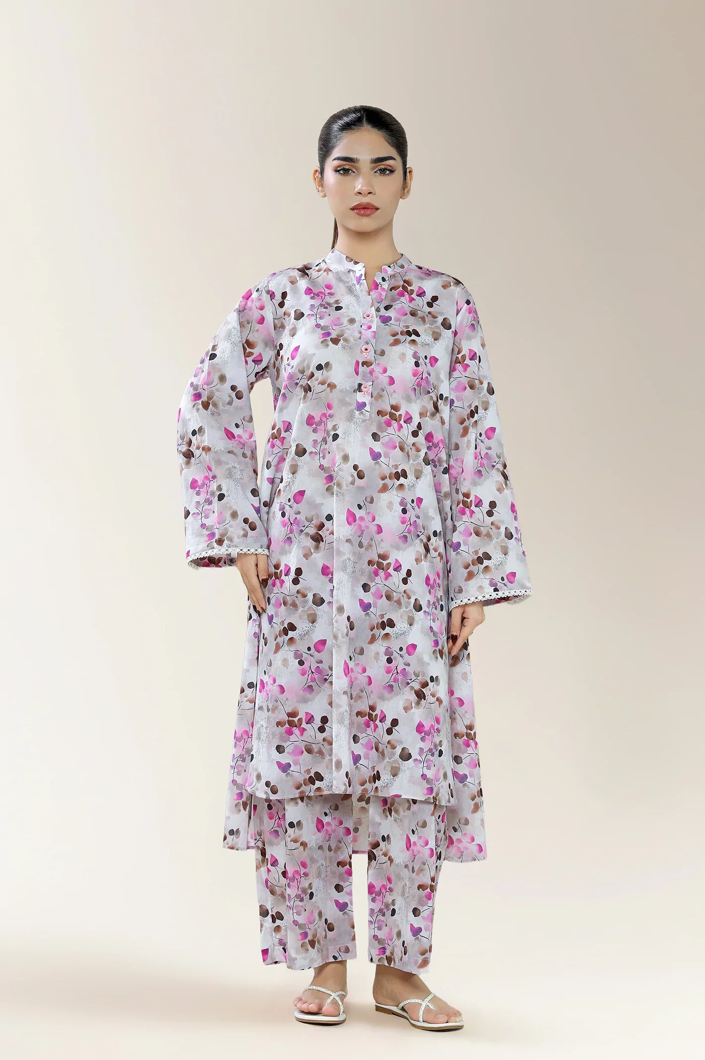 Printed Lawn Grey 2PC