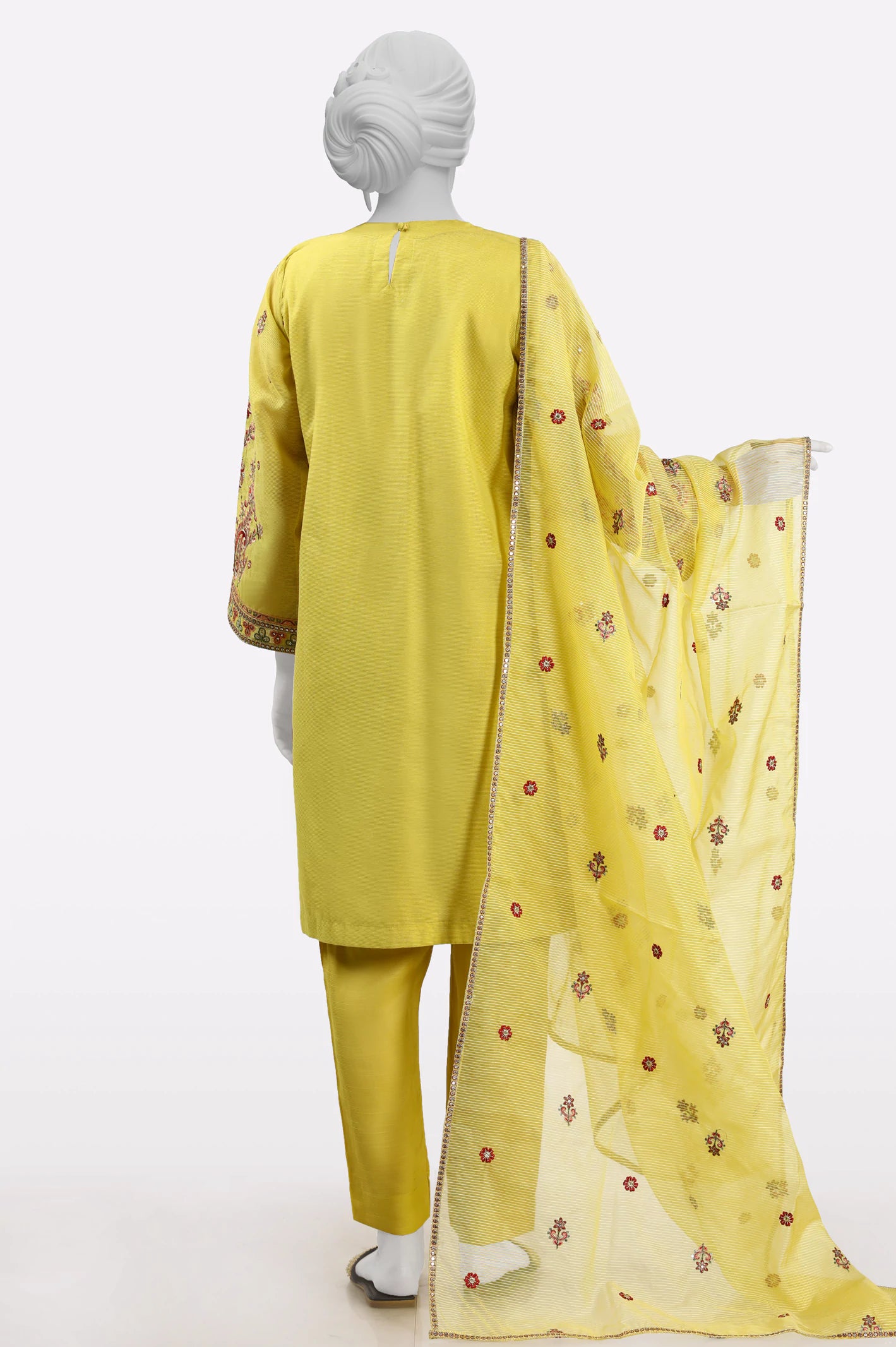 Yellow Embroidered 3PC - Image 3