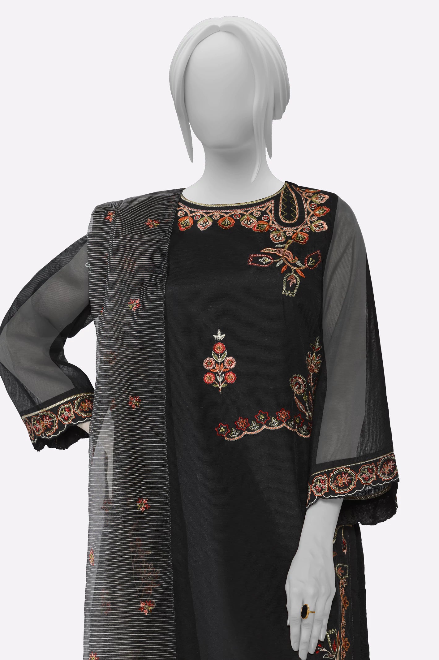 Black Embroidered 3PC - Image 2