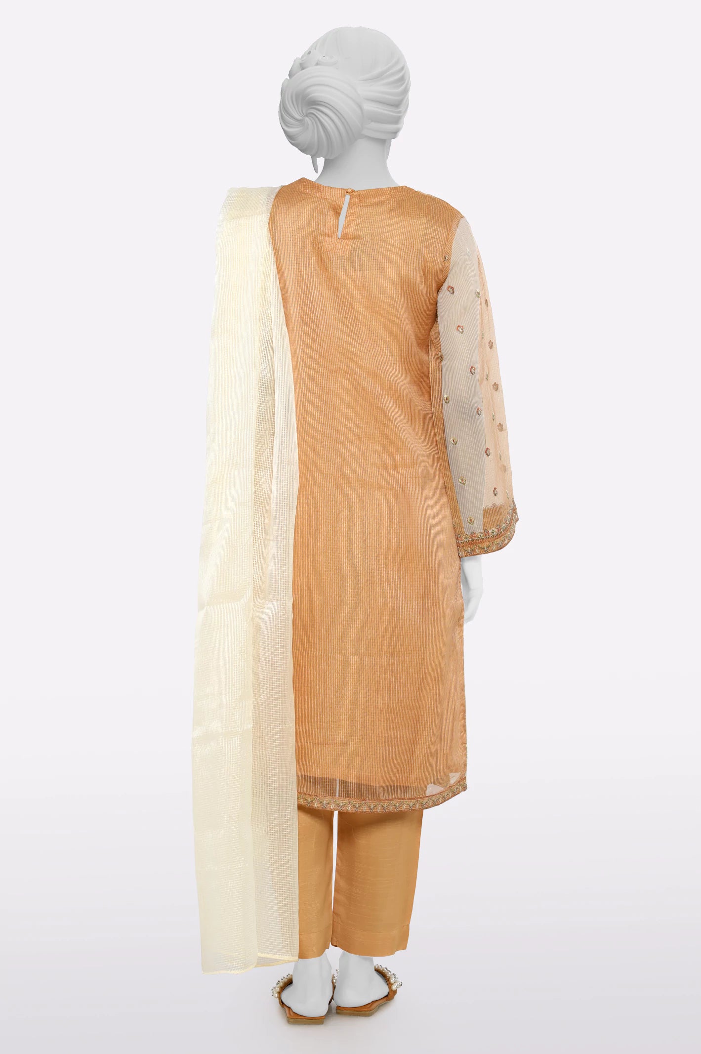 Peach Embroidered 3PC - Image 3