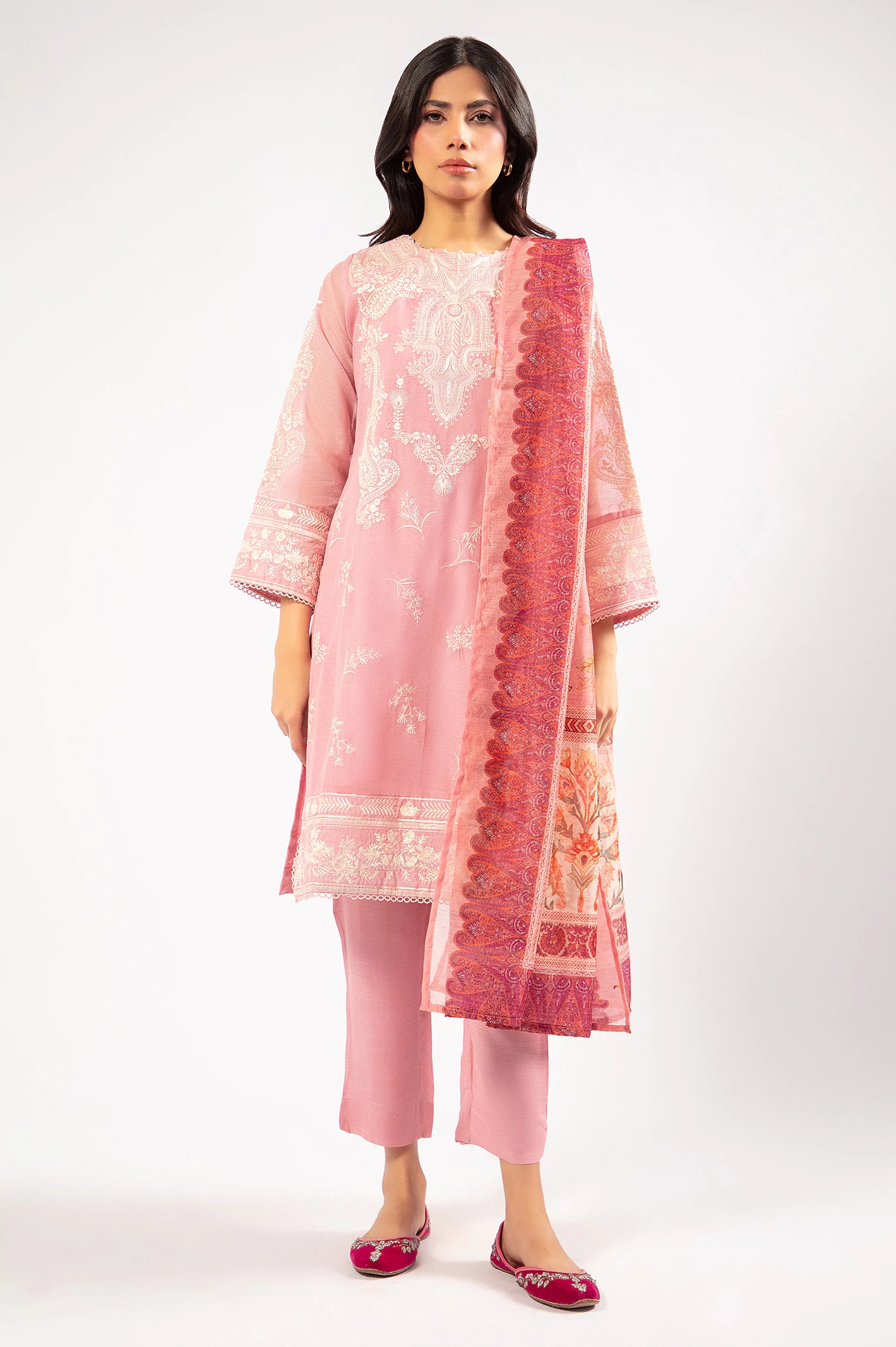 Pink Embroidered 3PC - Image 5