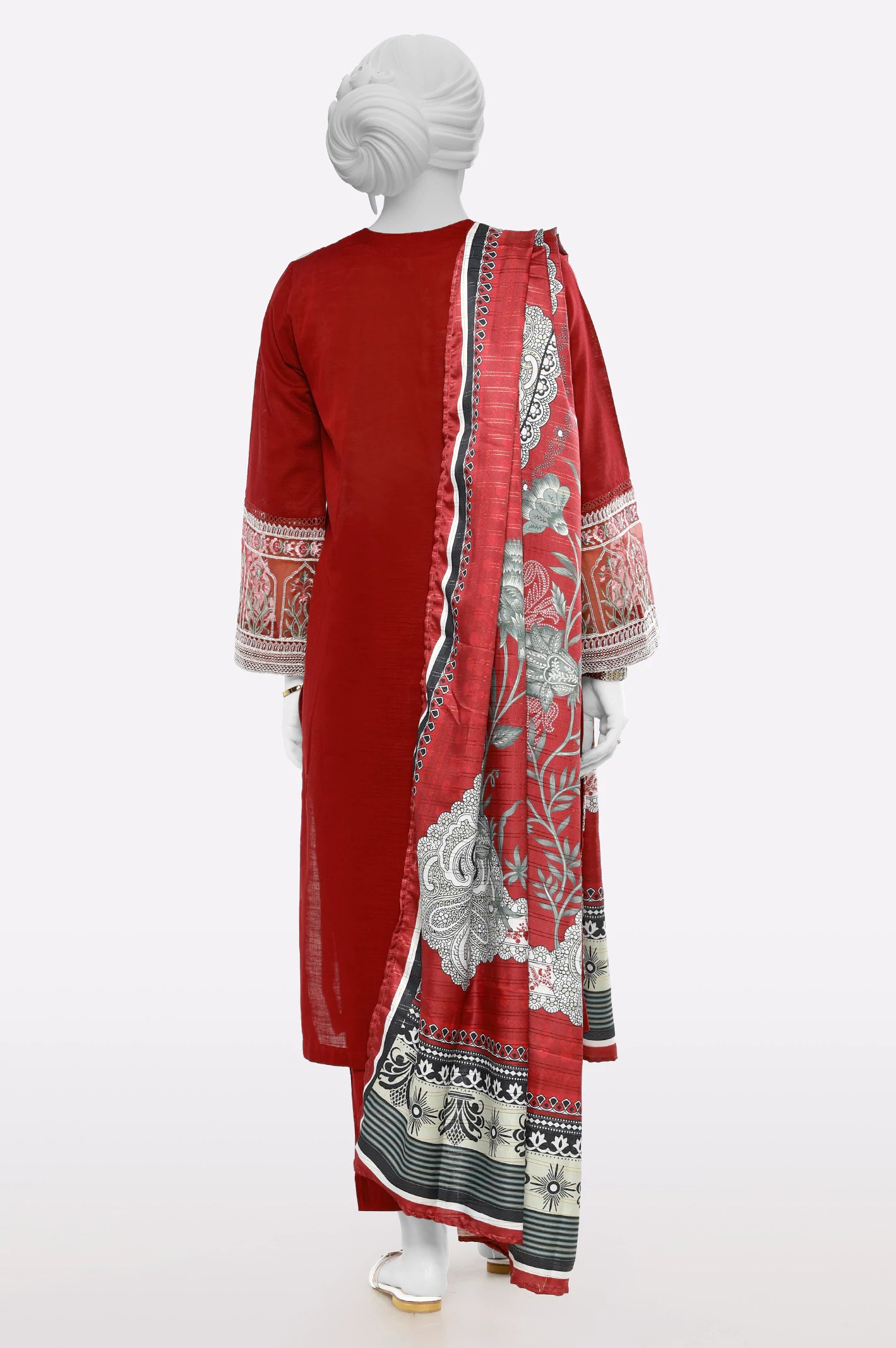 Maroon Embroidered 3PC - Image 3