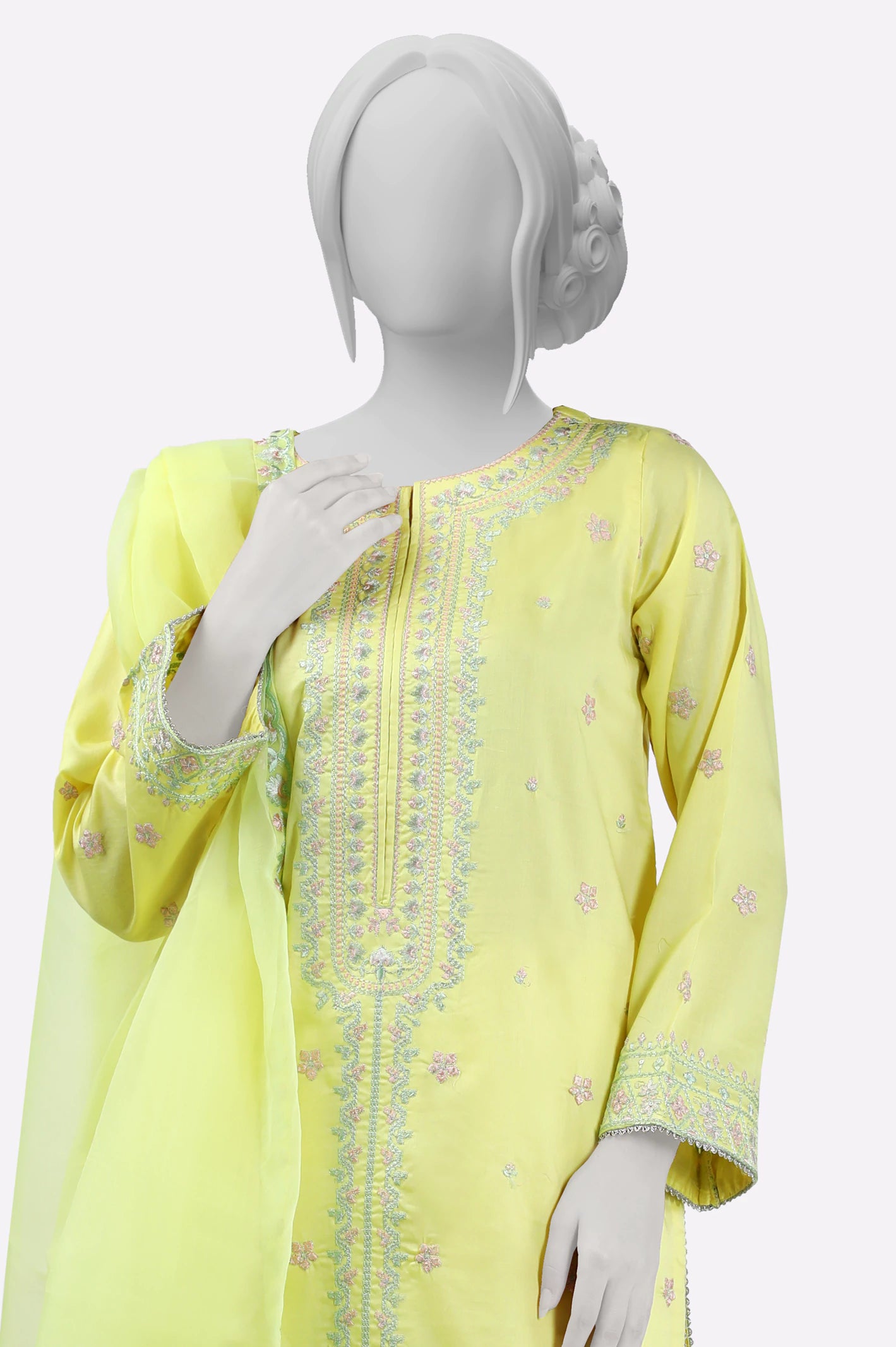 Yellow Embroidered 3PC - Image 2