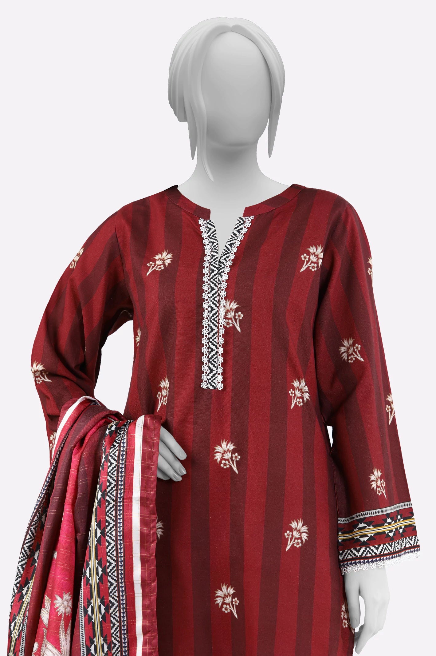 Red Printed 3PC - Image 2