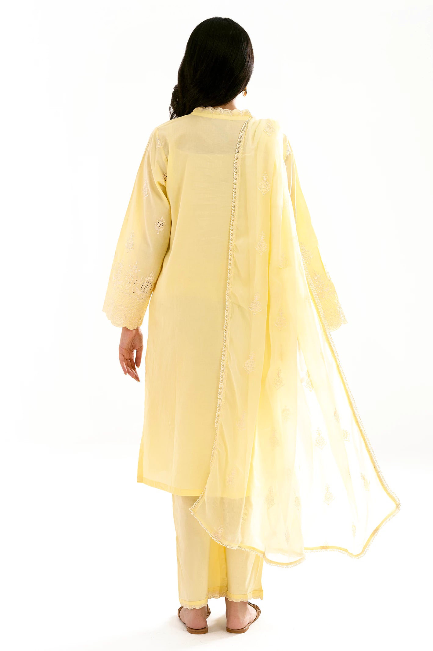 Yellow Embroidered 3PC - Image 4