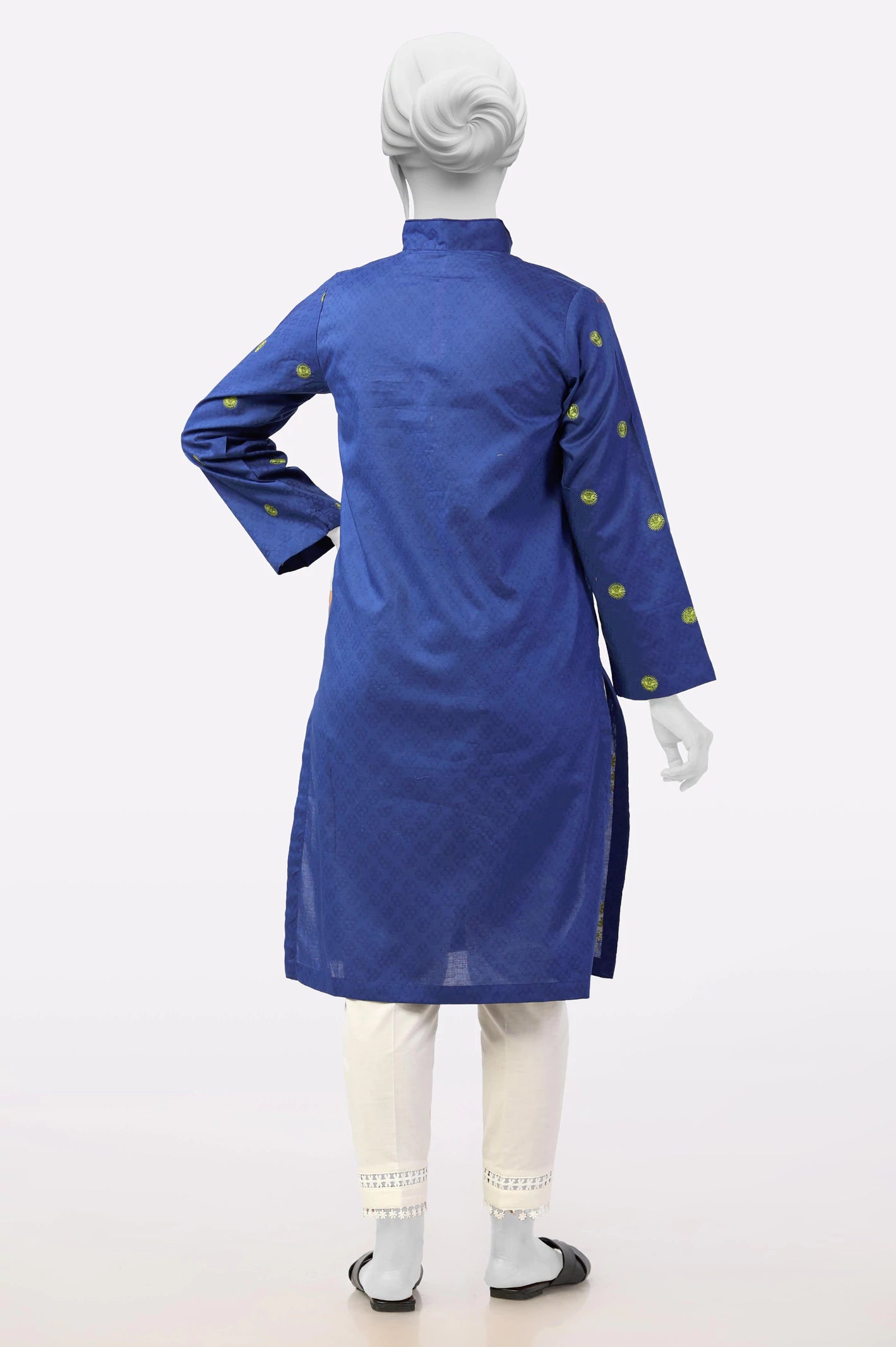 Navy Blue Embroidered Kurti - Image 3