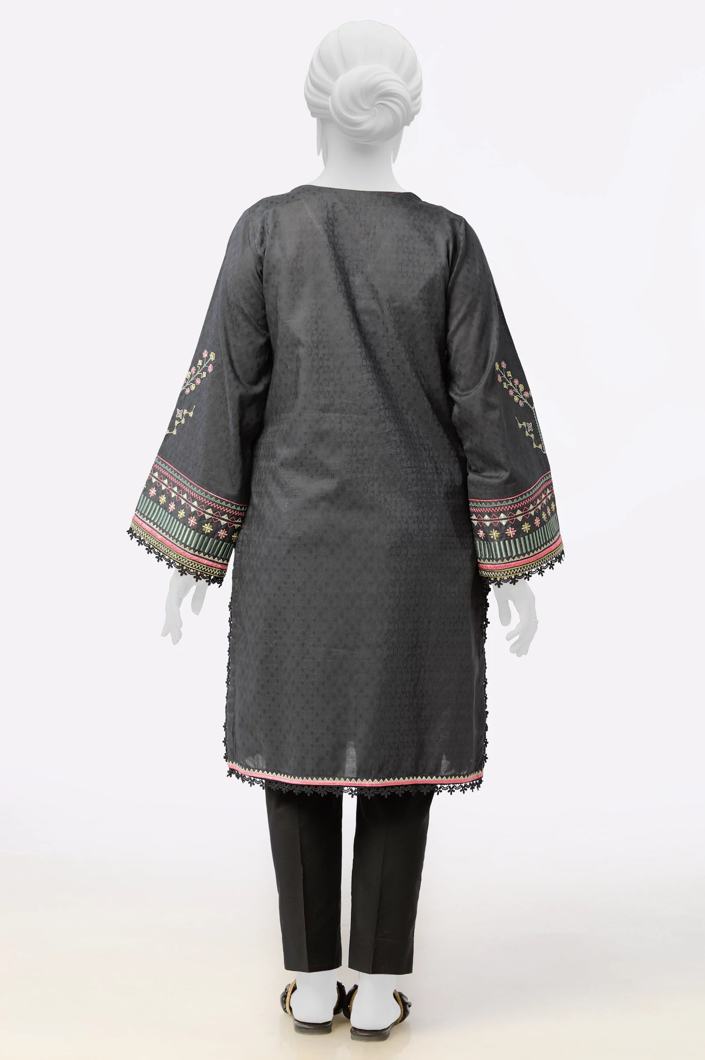 Black Embroidered Kurti - Image 3