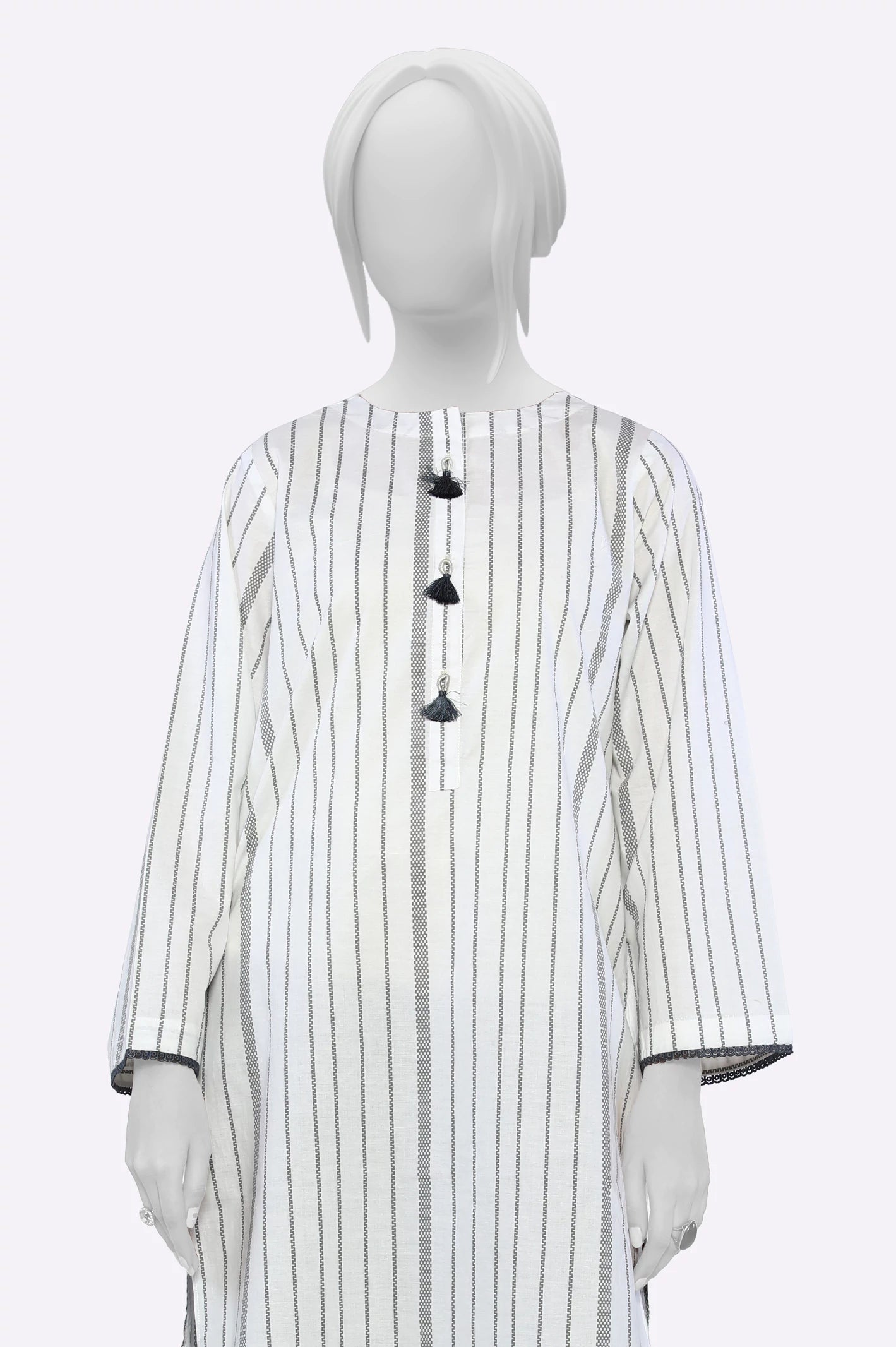 White Printed Kurti - Image 2