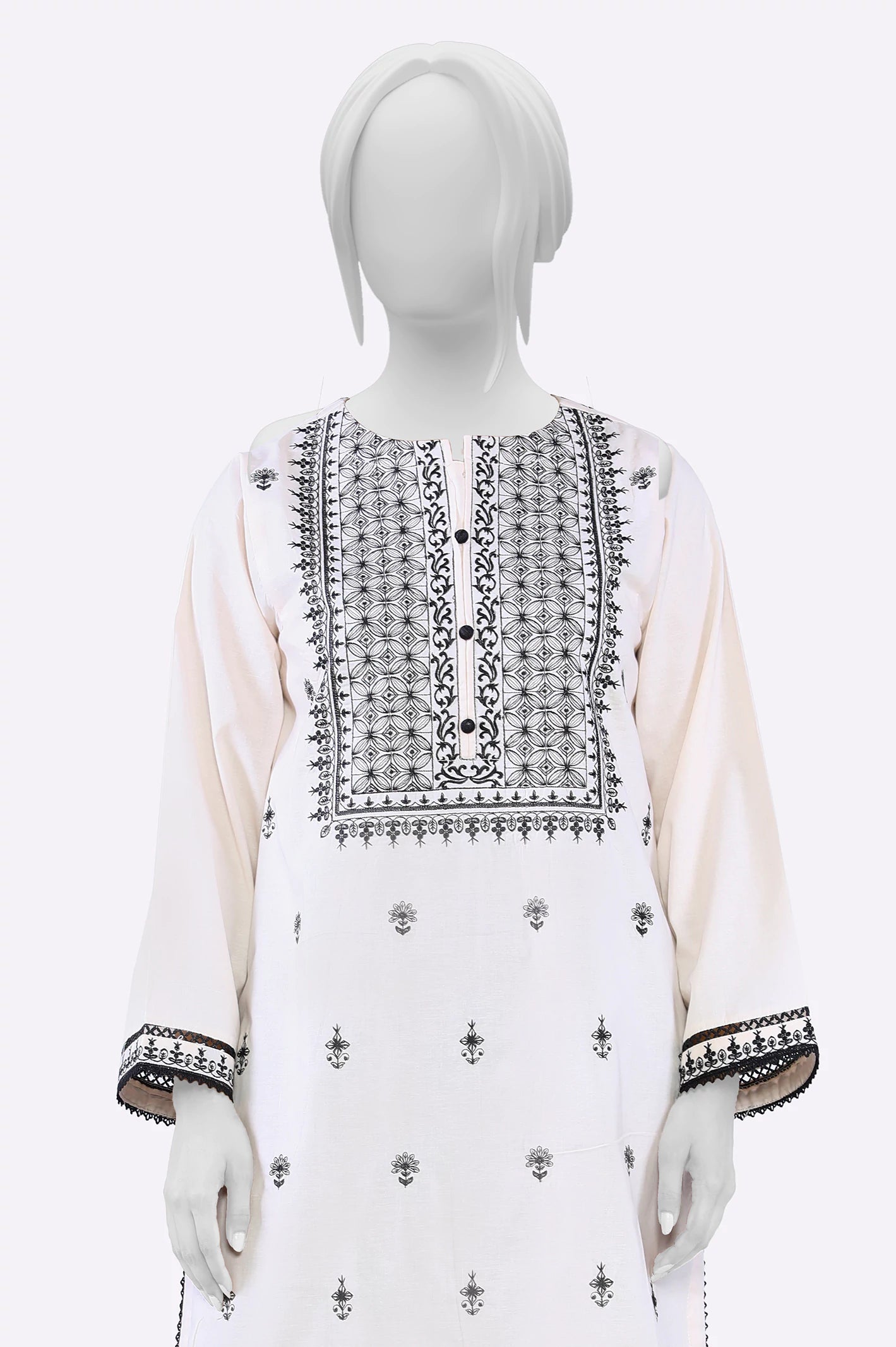 Light Peach Embroidered Kurti - Image 2