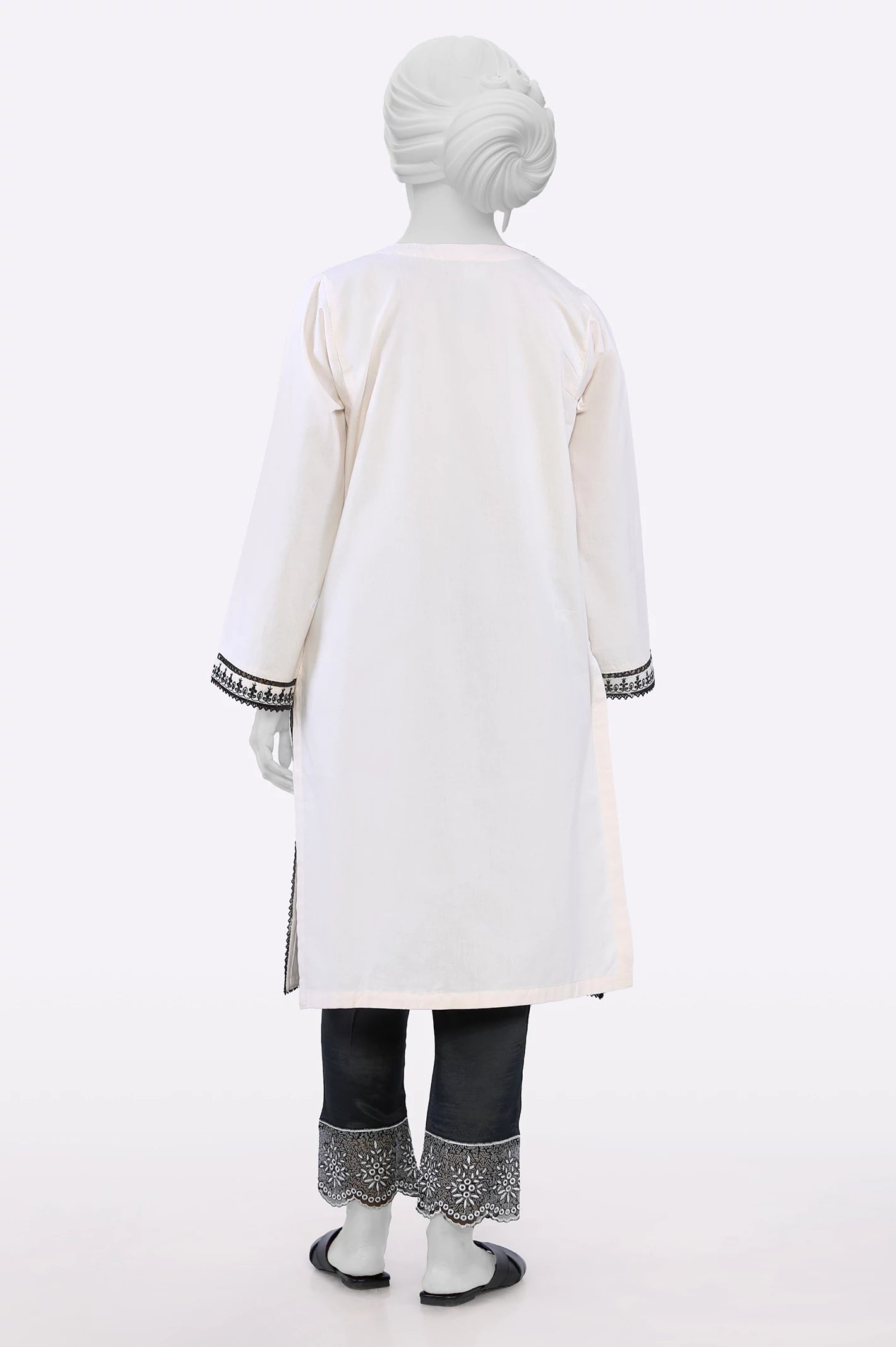 Light Peach Embroidered Kurti - Image 3