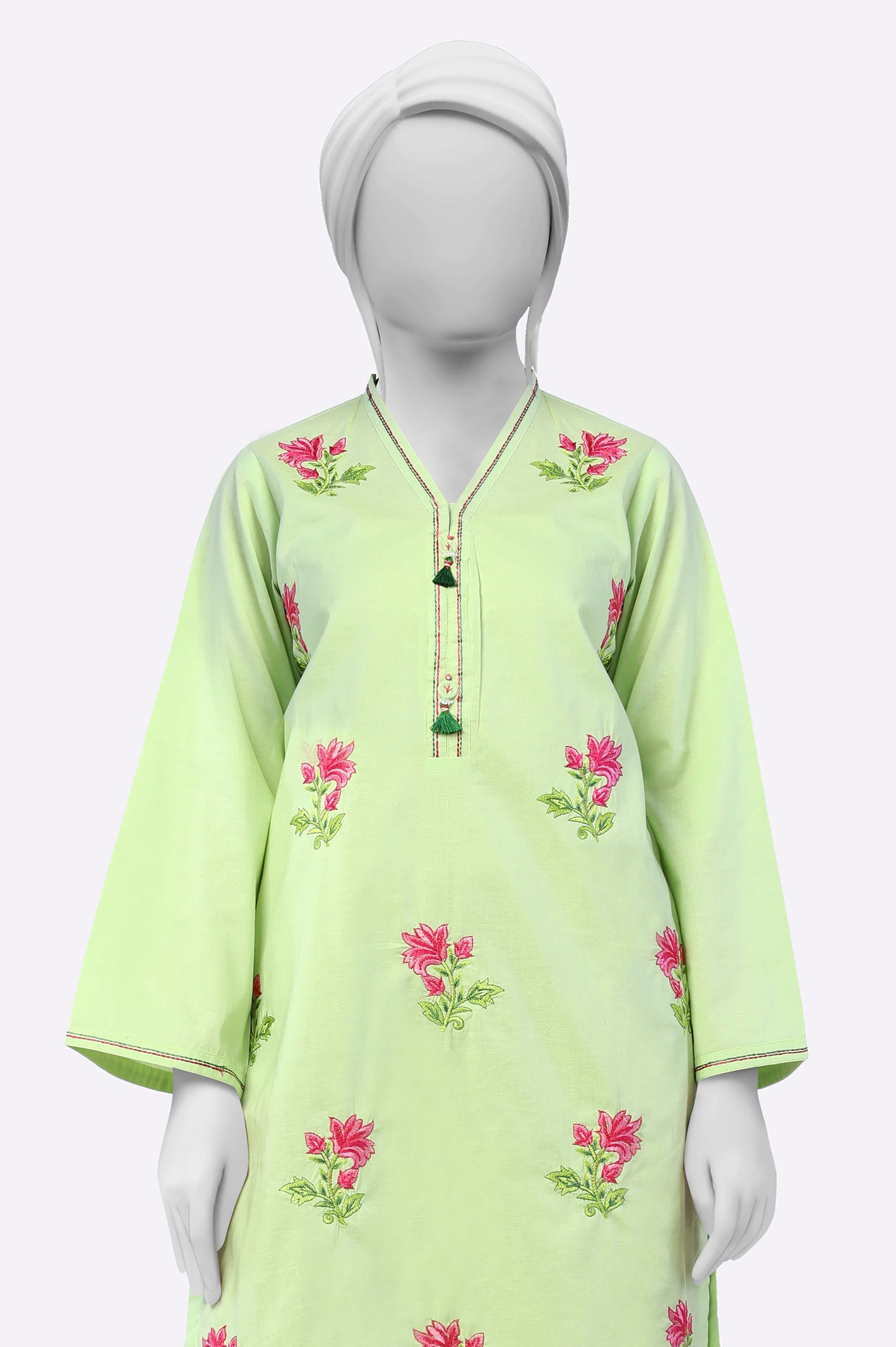 Green Embroidered Kurti - Image 2