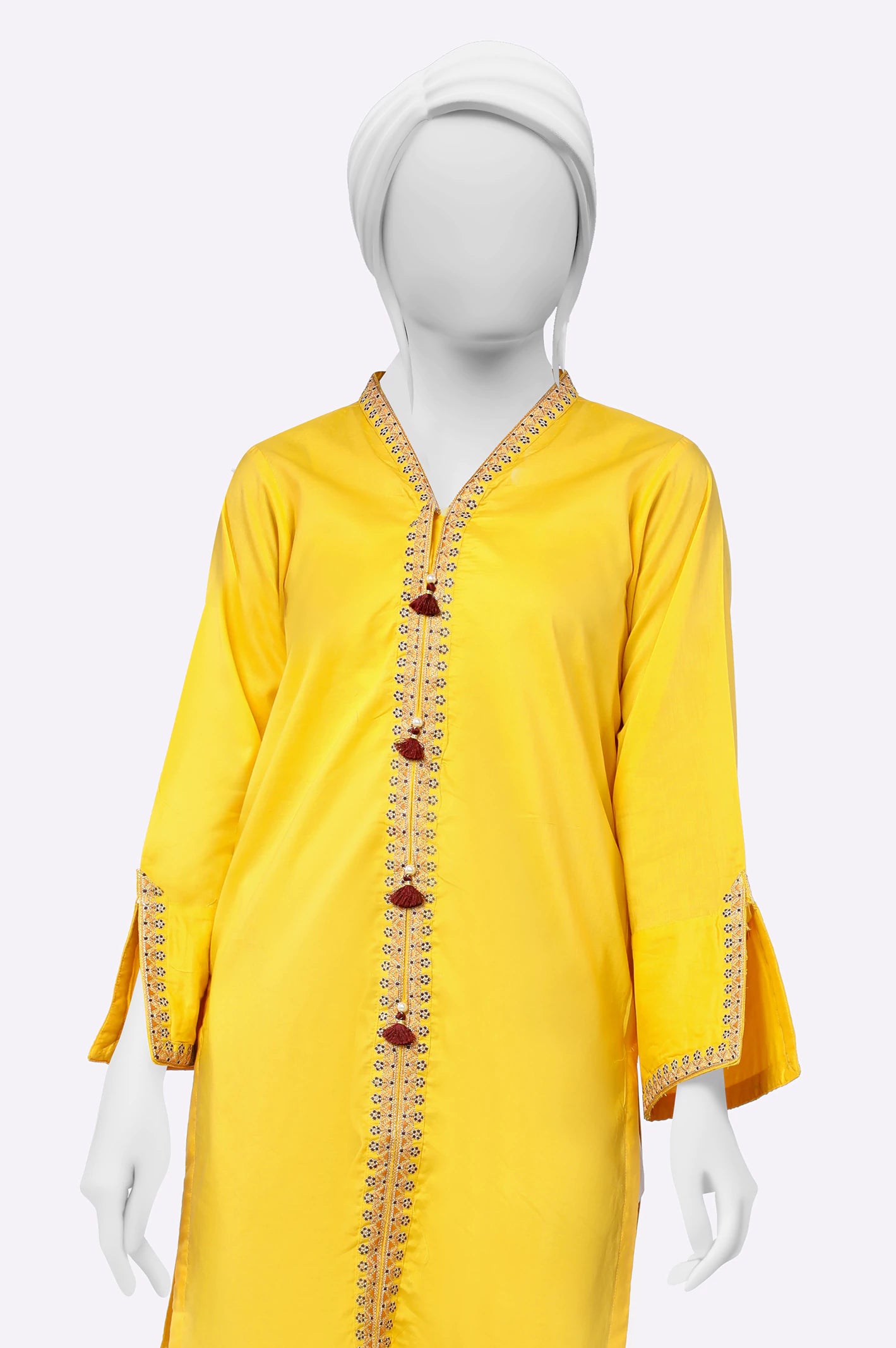 Yellow Embroidered Kurti - Image 2