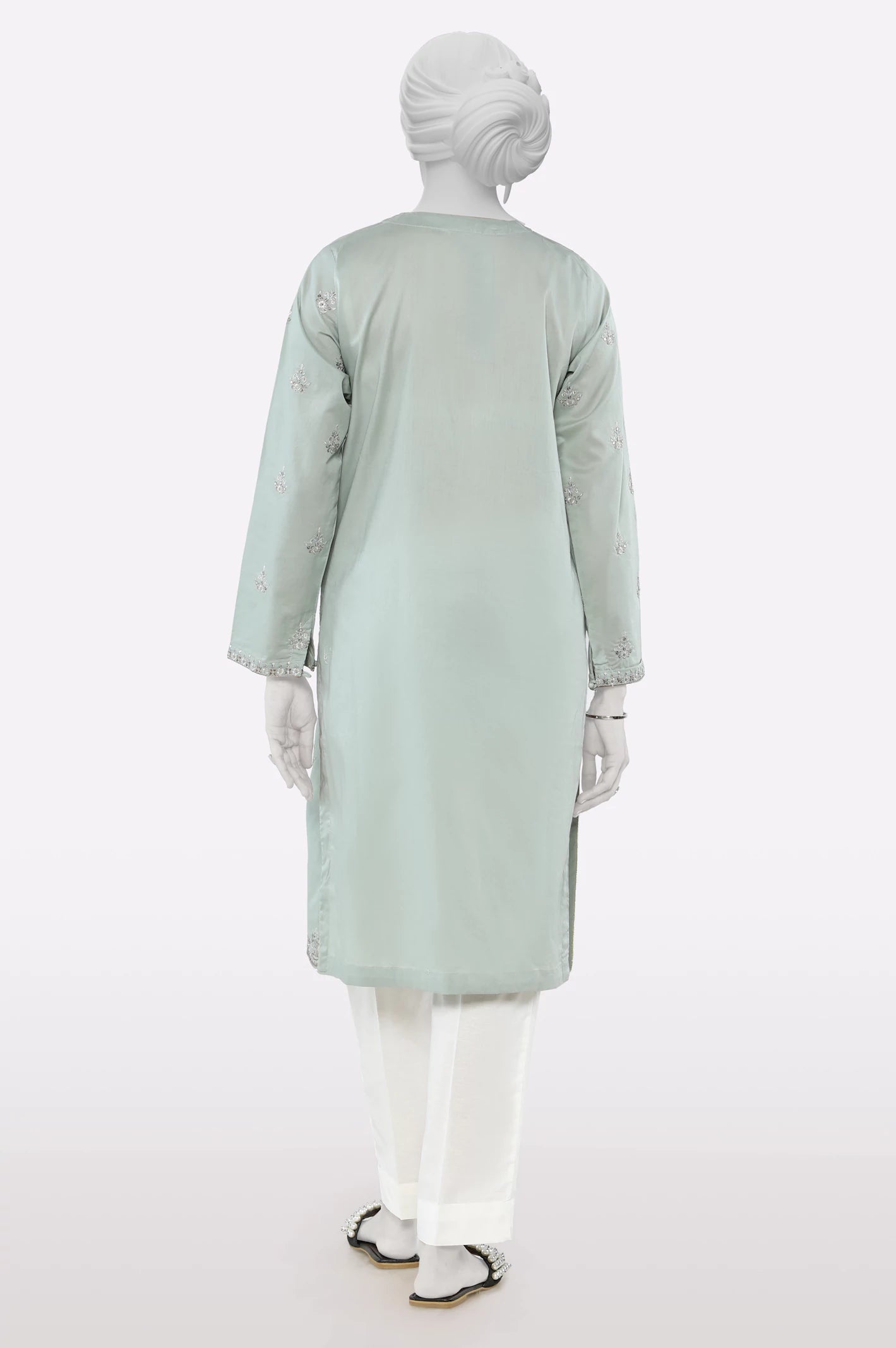 Grey Embroidered Kurti - Image 3