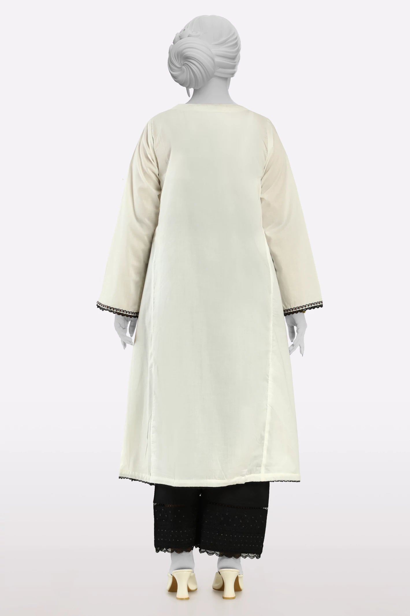 White Embroidered Kurti - Image 3