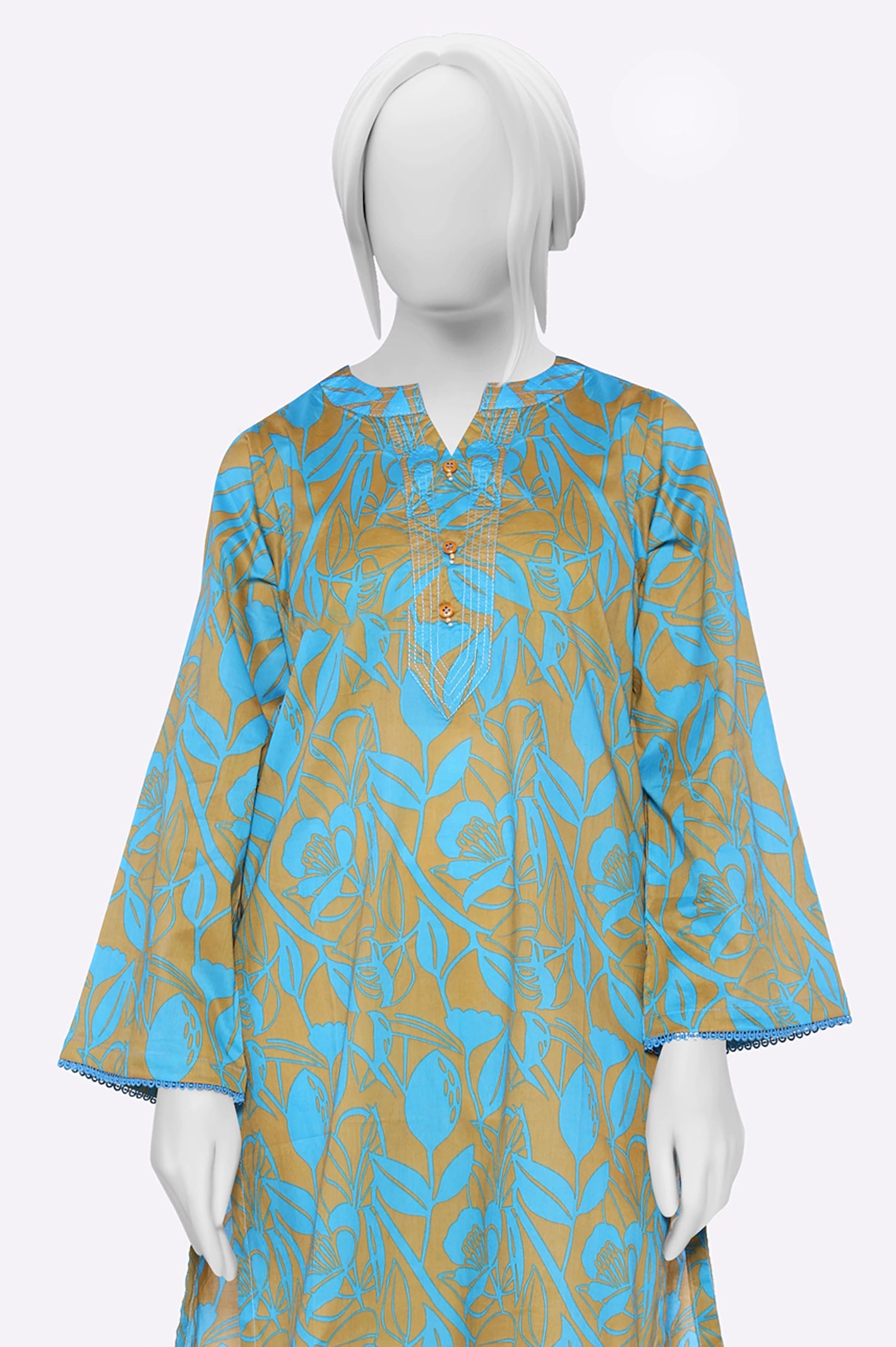 Blue Printed Kurti - Image 2