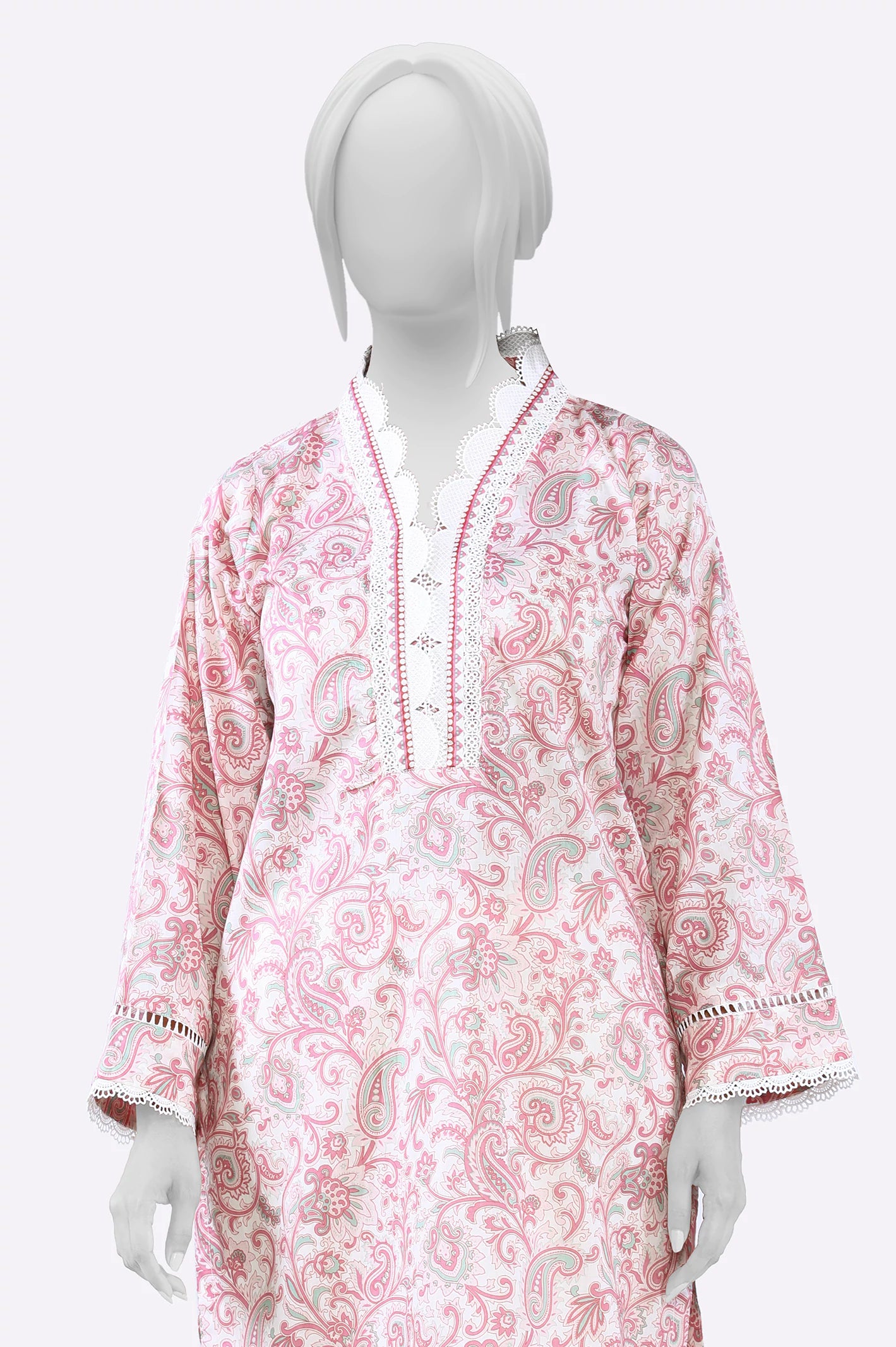 Off White Printed Kurti - Image 2