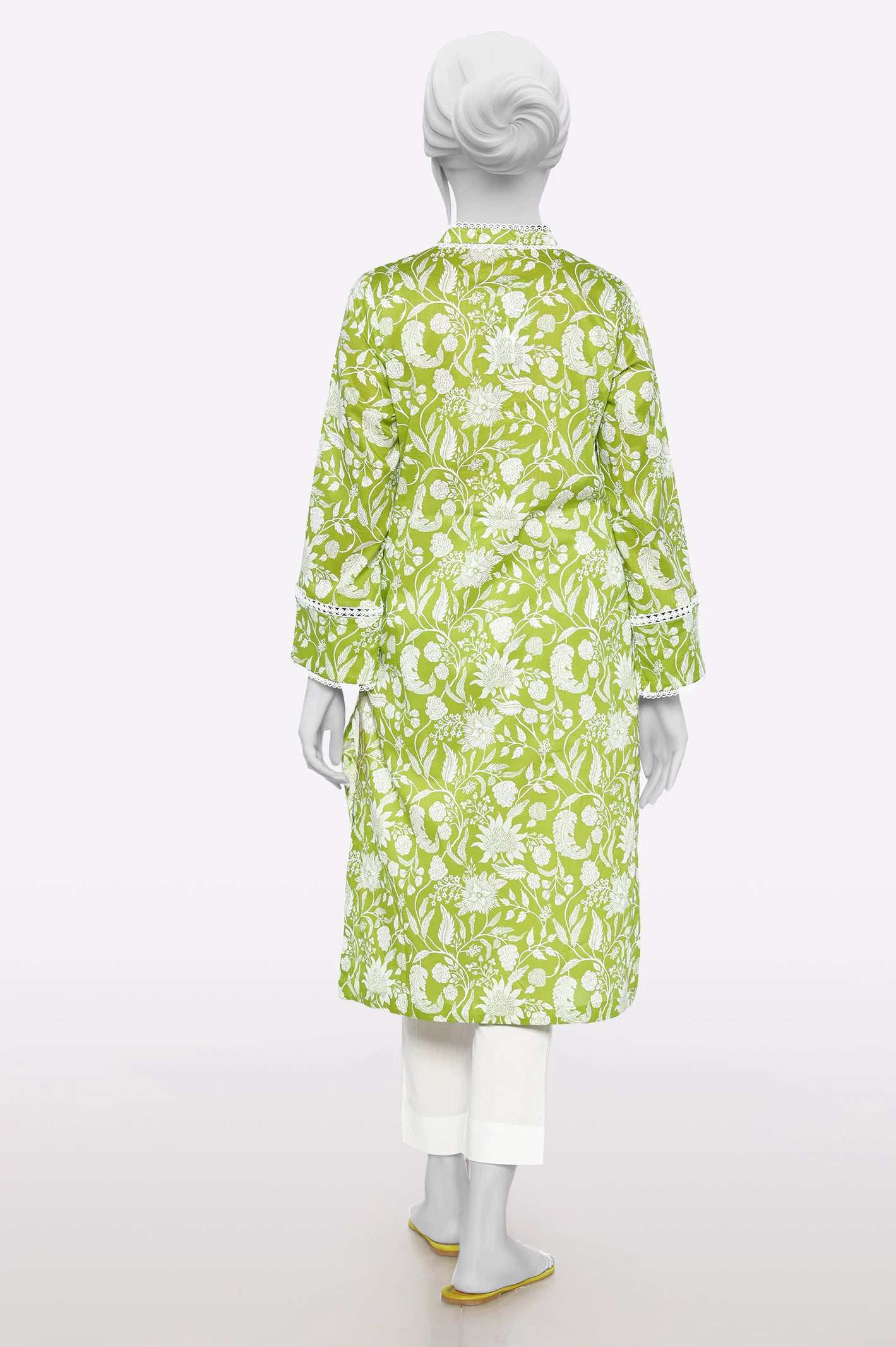 Light Green Printed Kurti - Image 3