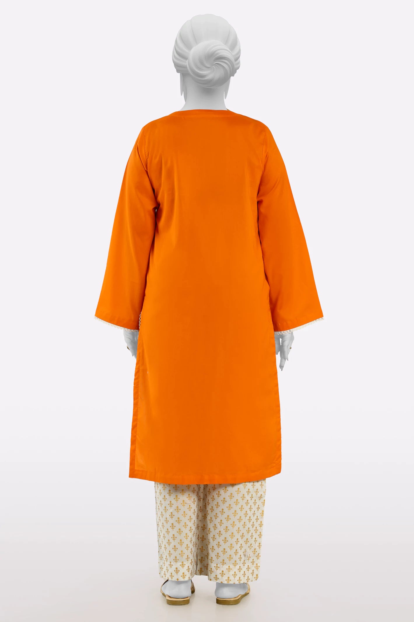 Orange Embroidered Kurti - Image 3