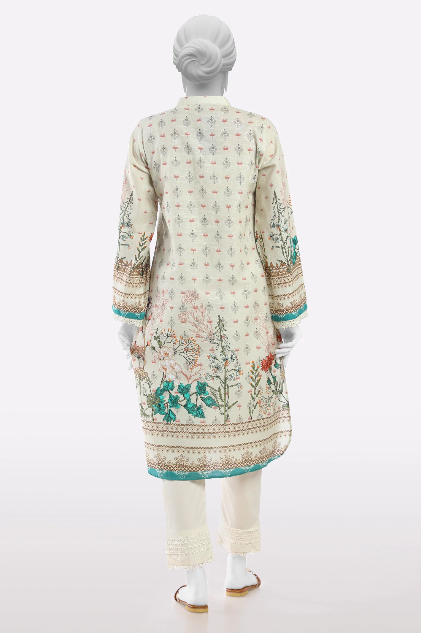 Off White Printed Kurti - Image 3